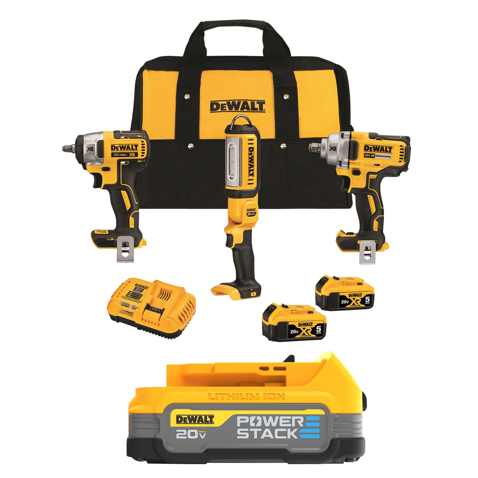 Shop Dewalt Xr Tool Volt Max Brushless Power Tool Combo Kit With Soft Case Batteries And