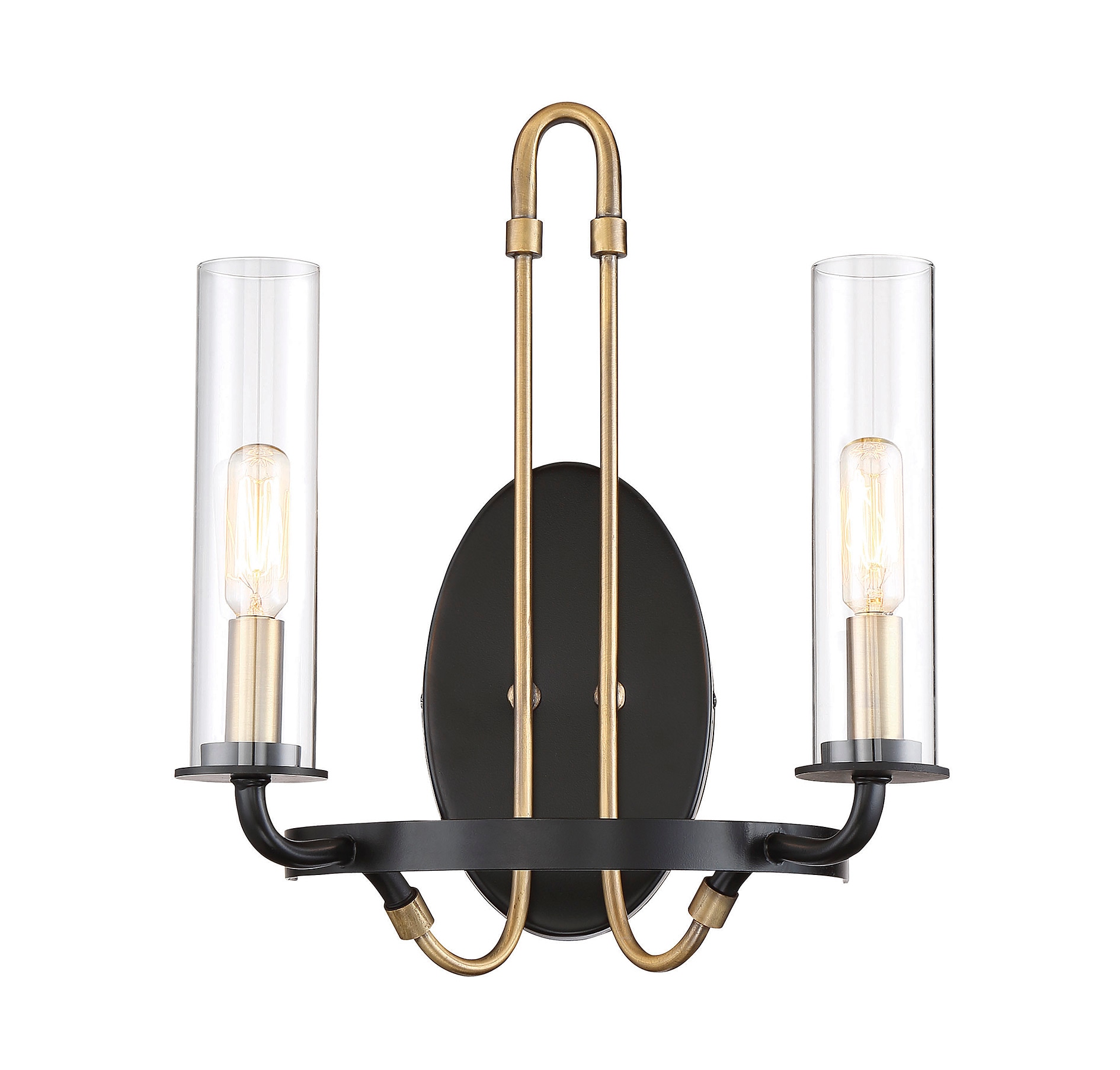 Savoy House 9-8073-2-51 Kearney 12-in W 2 -Light Matte Black Industrial Wall Sconce