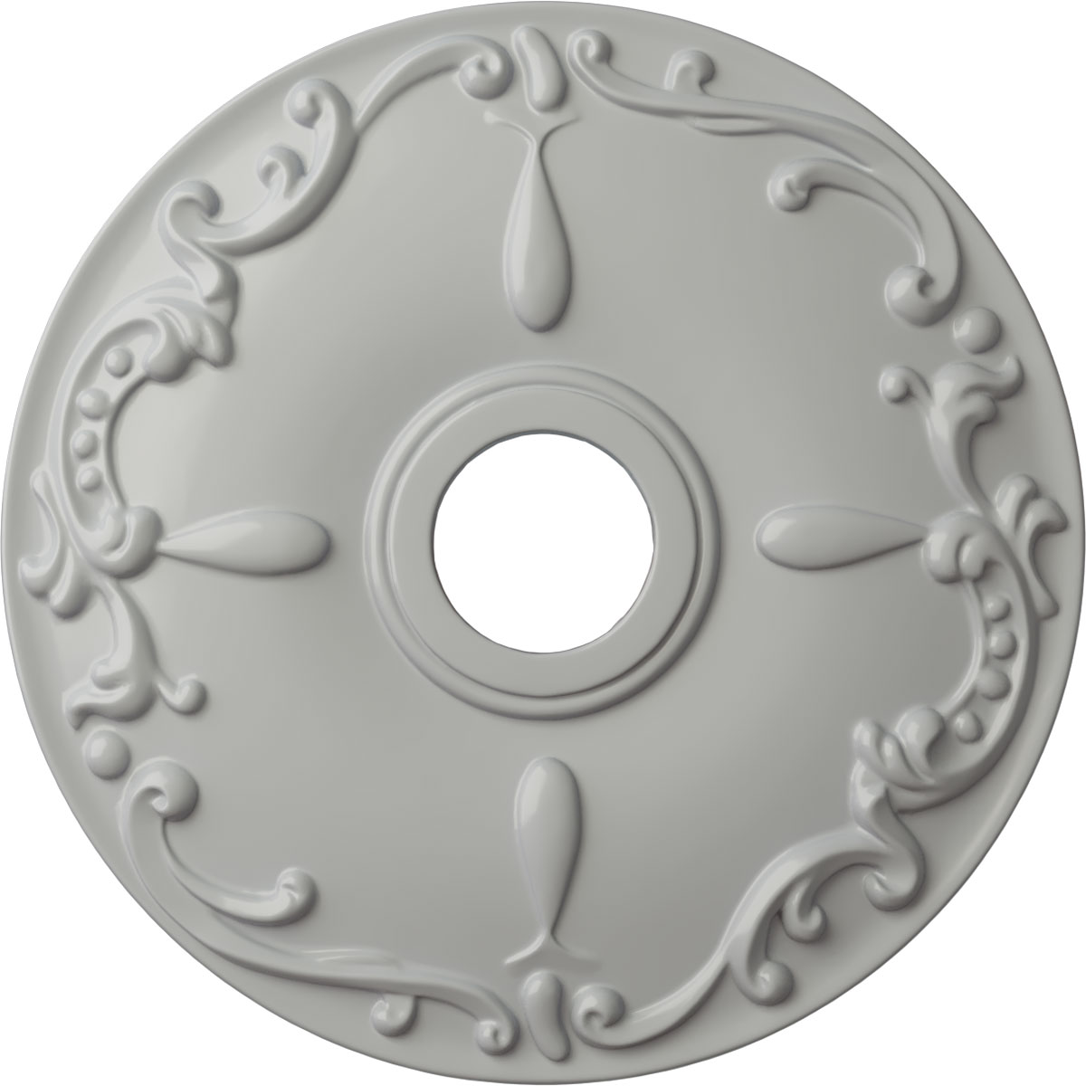 Ekena Millwork CM18KEFRF Kent 18-in W x 18-in L Painted Frost Polyurethane Whole Ceiling Medallion