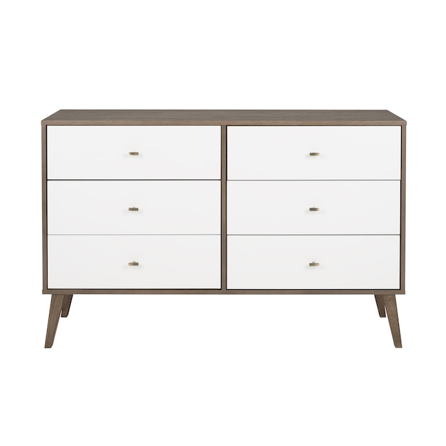 6 Drawer Double Dresser In The Dressers, Prepac Calla 6 Drawer Double Dresser In White