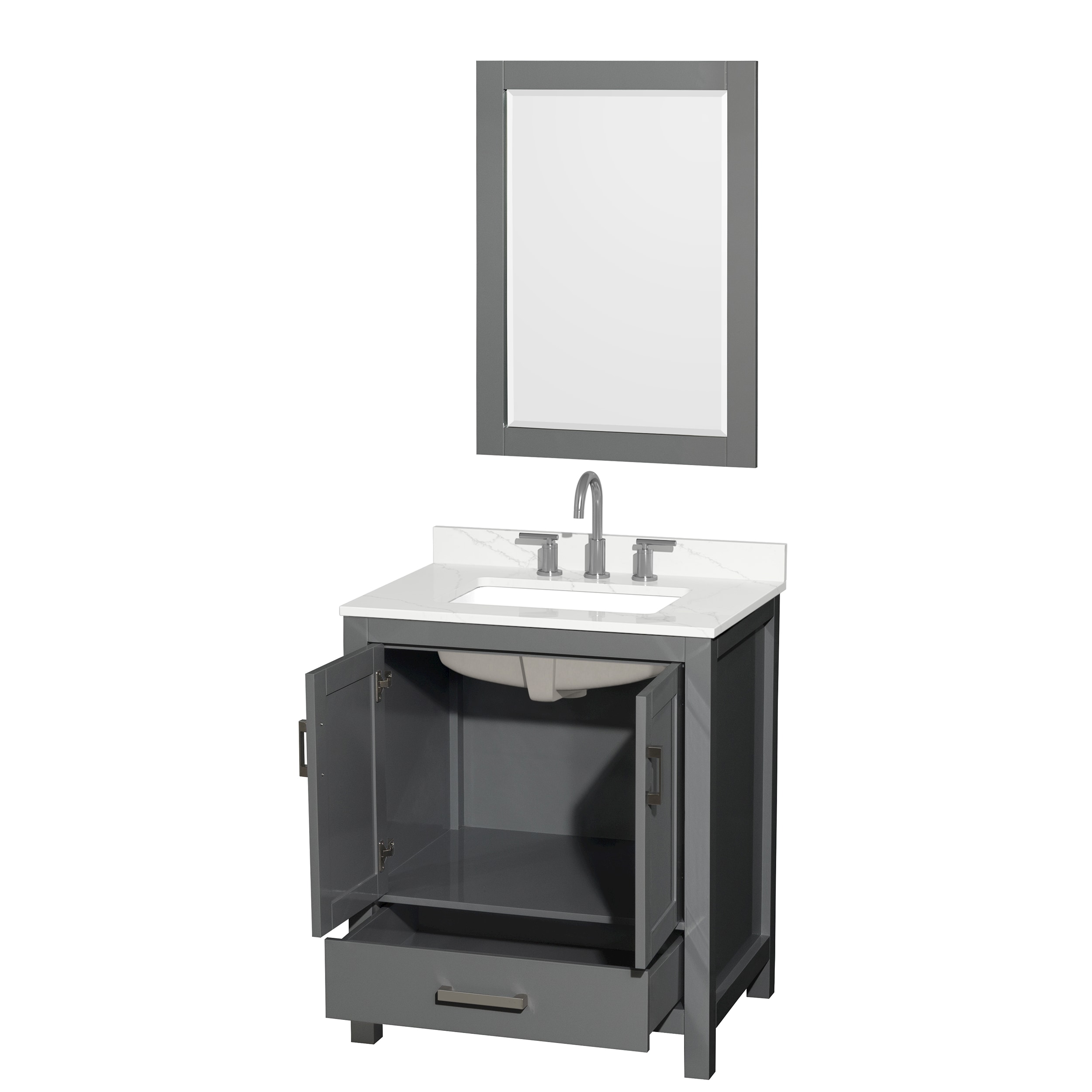 Wyndham Collection WCS141430SKGGTUS3M24 Bath-Vanity-Combo - View #2