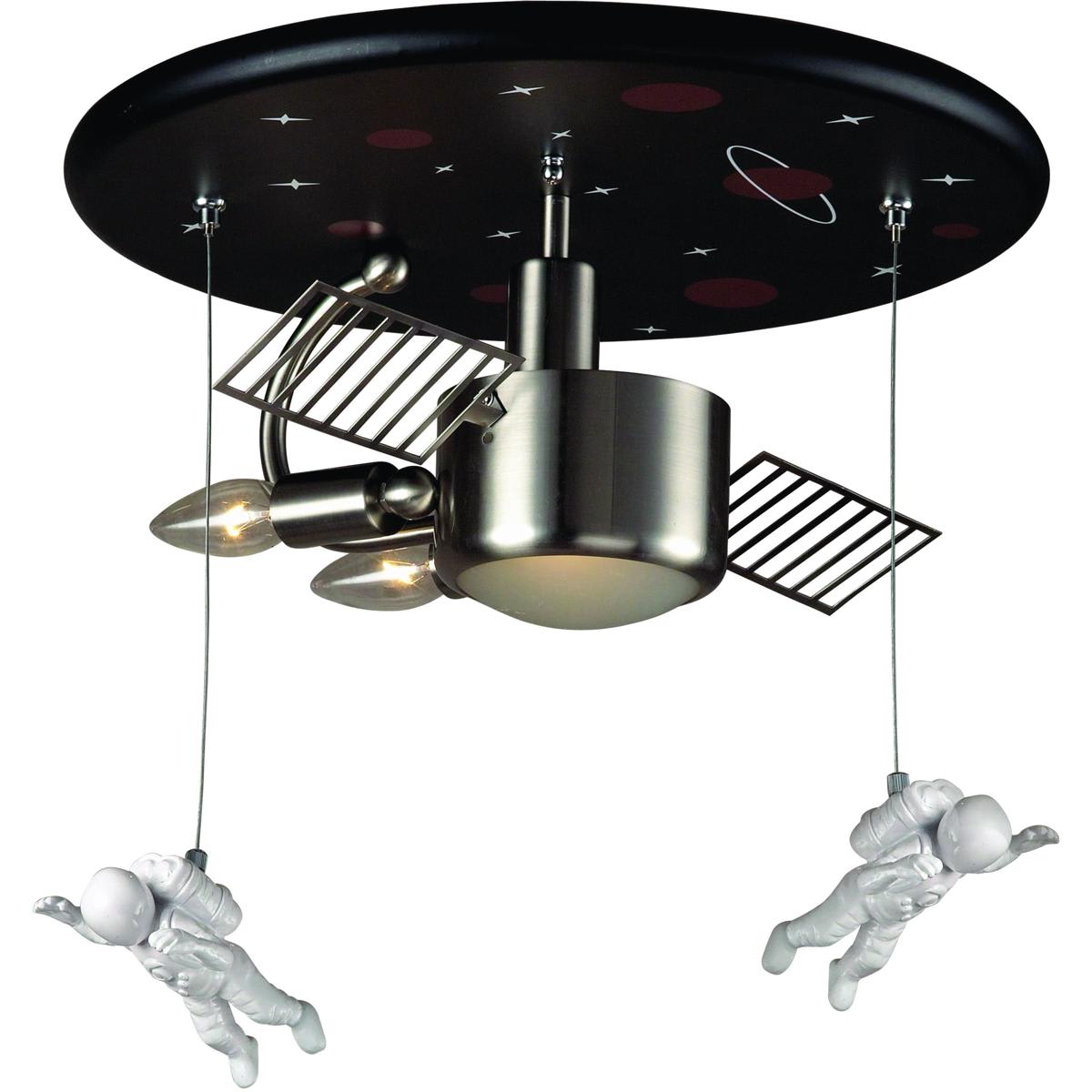 Atlas Lighting and Home - CL11482-NK Novelty Flush Mount Satin Nickel with Black
