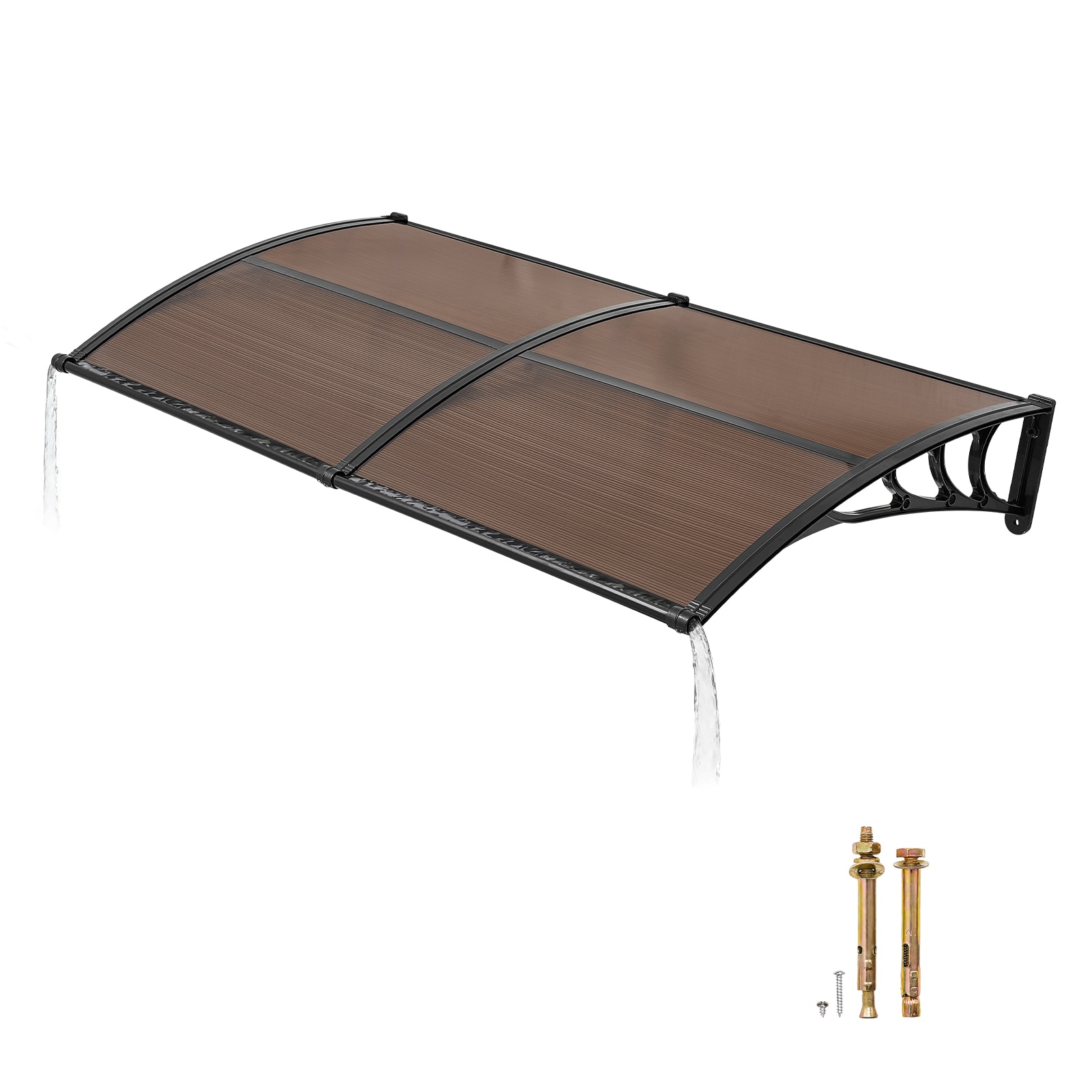 Mecale Polycarbonate Door Canopy 38 x 78 in UPF50 Rain Snow Sun Protection with ABS Bracket #VOL-UVZZZN