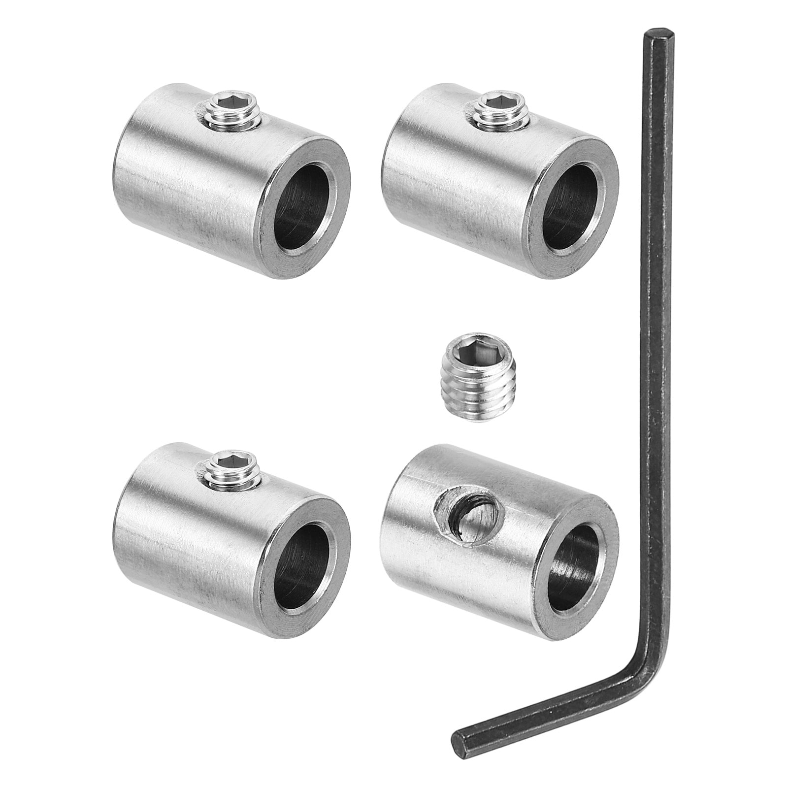 PATIKIL 9mm Hole Wire Rope Clips Set 4pcs 304 Stainless Steel Single Holes Lock Cable Clamps Clip with M6 Hexagon Screws Spanner for Cable Fittings Silver