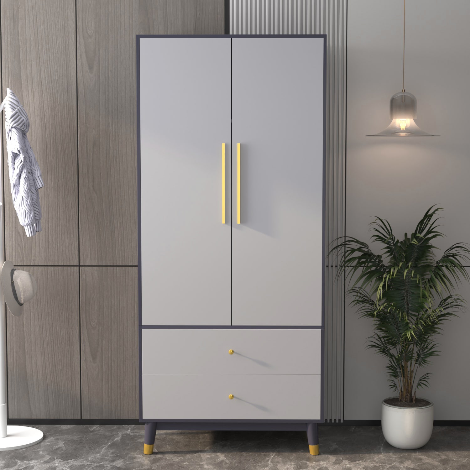FUFU&GAGA BC0243-01 Gray Armoire