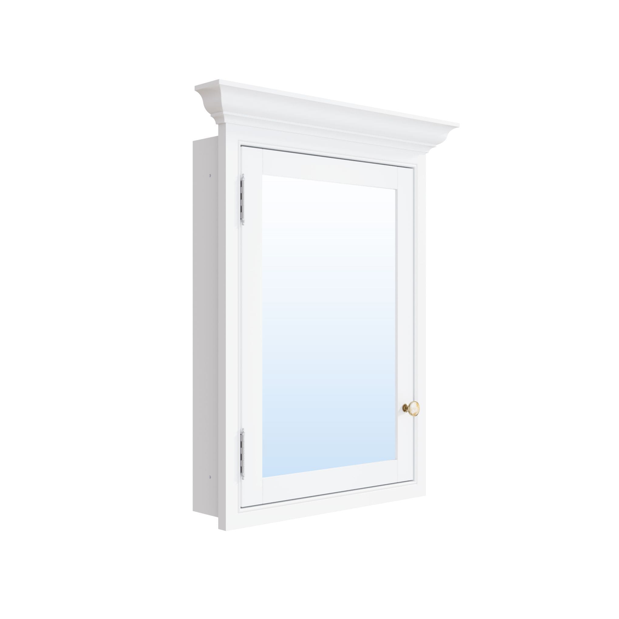 WELLFOR KB2430MCL-WT 24-in x 30-in Recessed Mount White Mirrored Rectangle Soft Close Medicine Cabinet