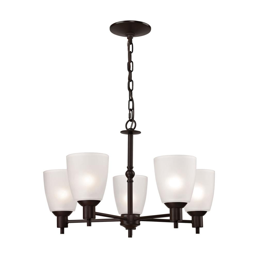 Thomas Lighting 1355CH/10 Jackson 5 -Light Distressed Brown Transitional For Use in Bedrooms, Dining Rooms, Foyers, Kitchens, Living Rooms Chandelier