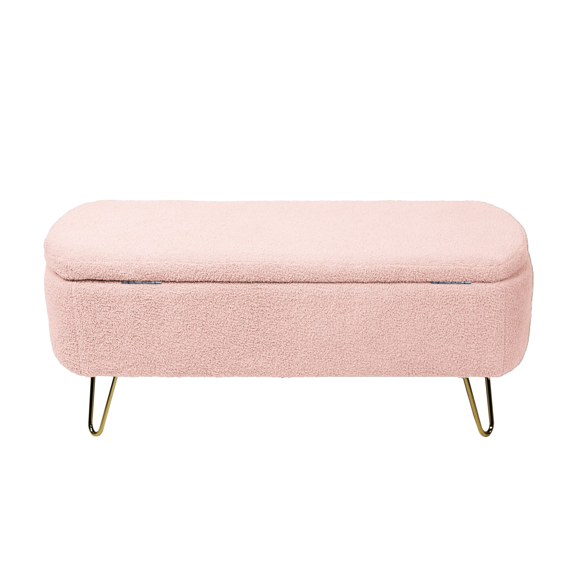 Maocao Hoom JL0104172 Modern Pink Boucle Storage Ottoman