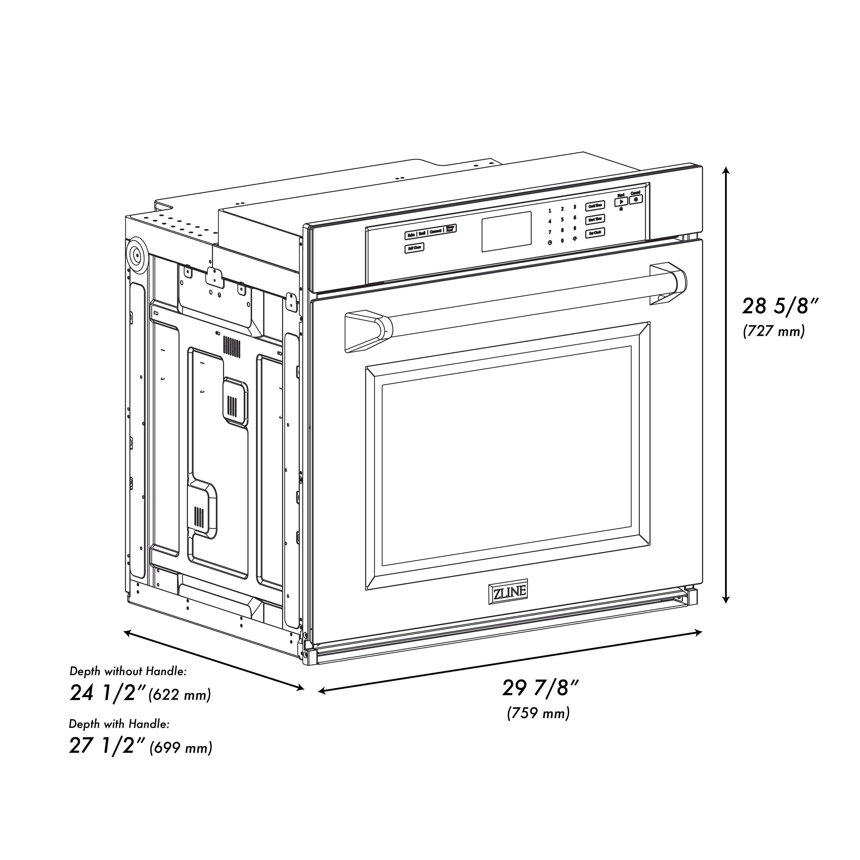 ZLINE KITCHEN & BATH 30-in Single Electric Wall Oven True