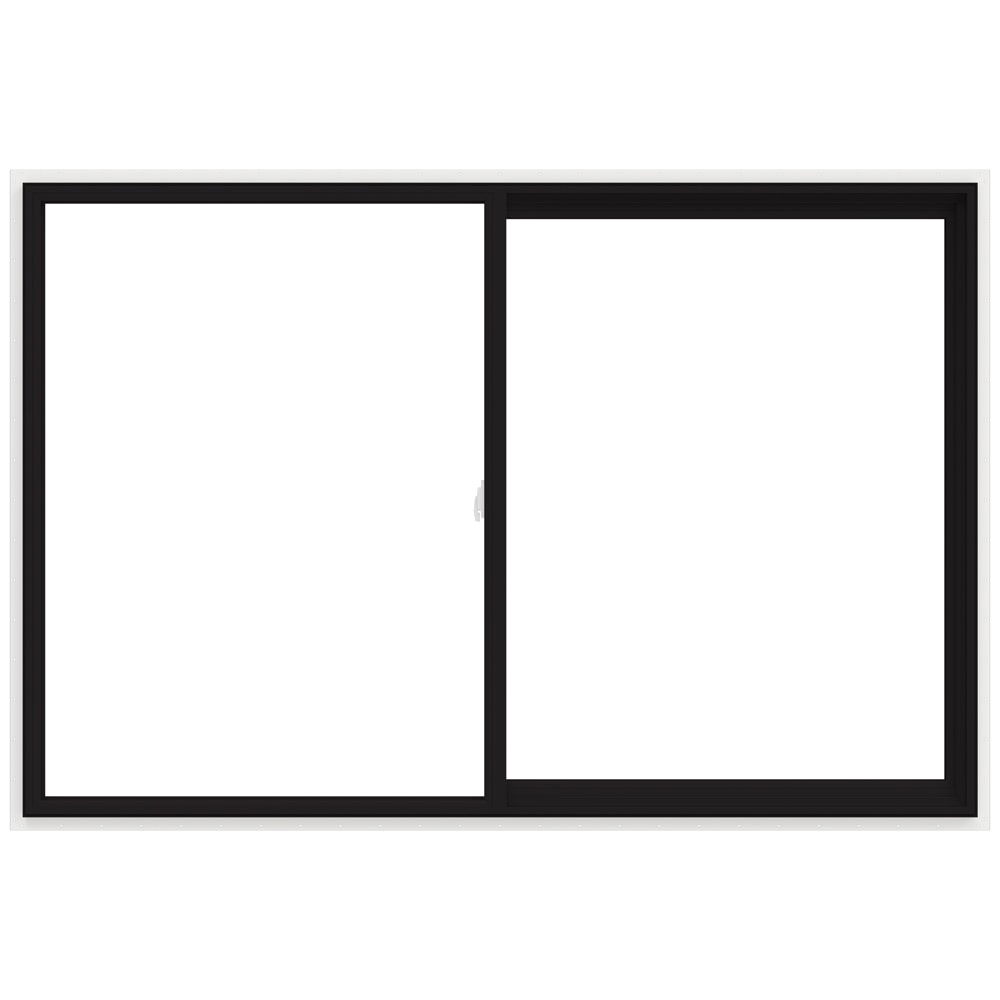 JELD-WEN LOWOLJW232900525 V-2500 71-1/2-in x 47-1/2-in Black Exterior White Interior Right-Handed Vinyl Sliding Window Annealed Glass (Full Screen Included)