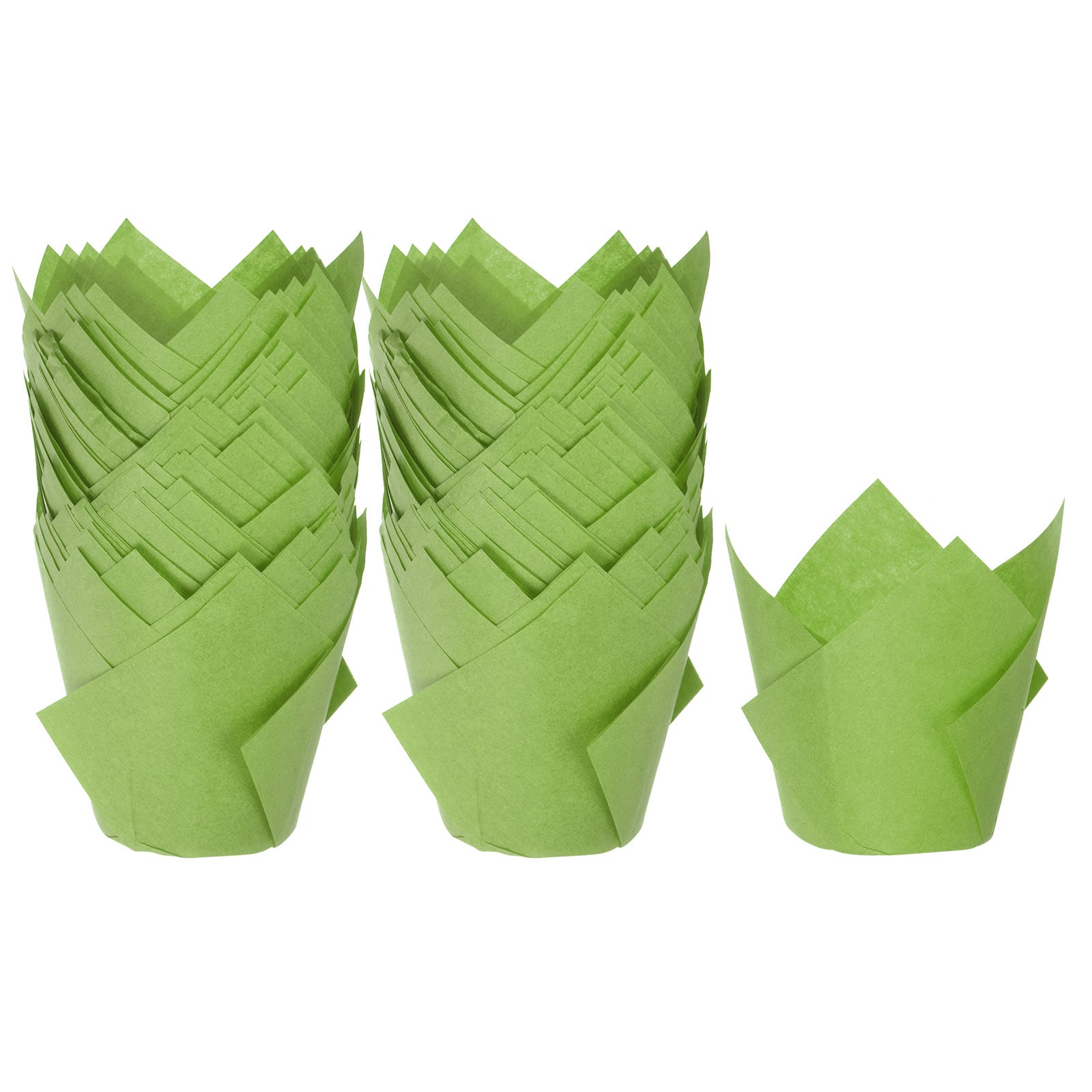 Harfington 100pcs Tulip Cupcake Liners Standard Paper Baking Cups Greaseproof Wrappers Disposable for Birthday Banquets Party Green #S26042300UX5114