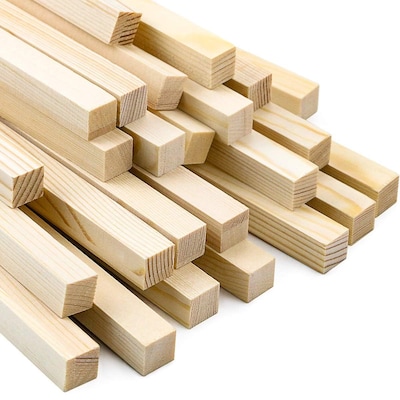 Etokfoks 0 5 in x 12 in Unfinished Pine Square Dowel Rods for DIY Crafts and Home Decor Projects 25 Pack 1 2