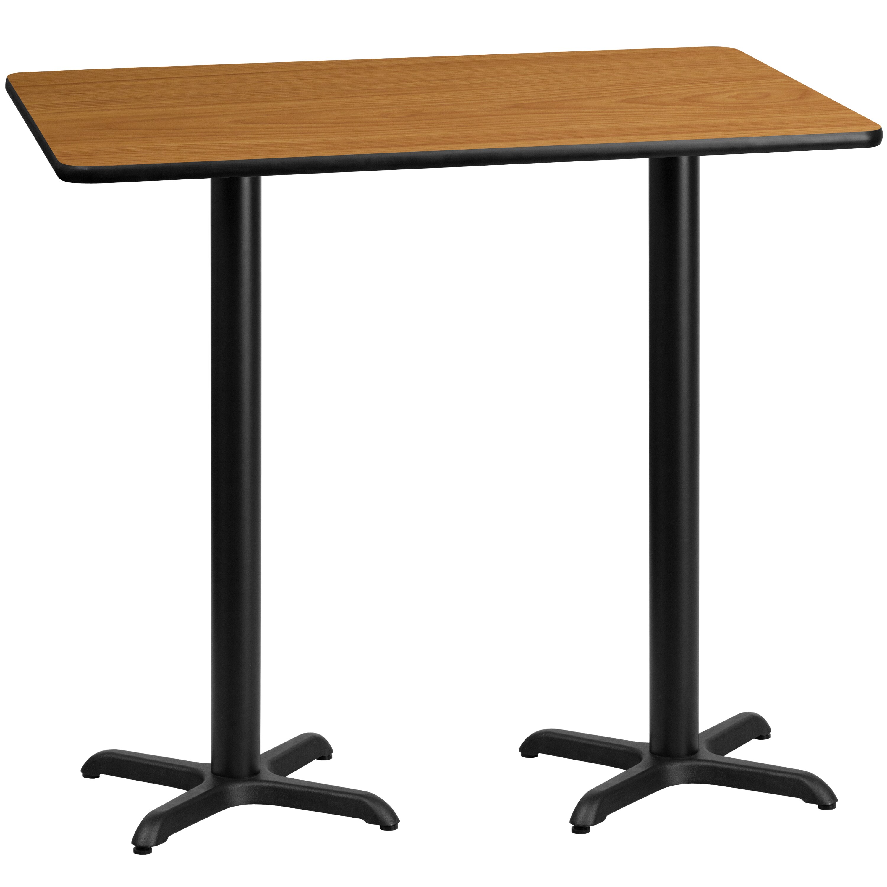 Flash Furniture 889142007746 Natural Contemporary/Modern Bar Table, Wood veneer with Black Metal 60-Inches L x 43.13-Inches H