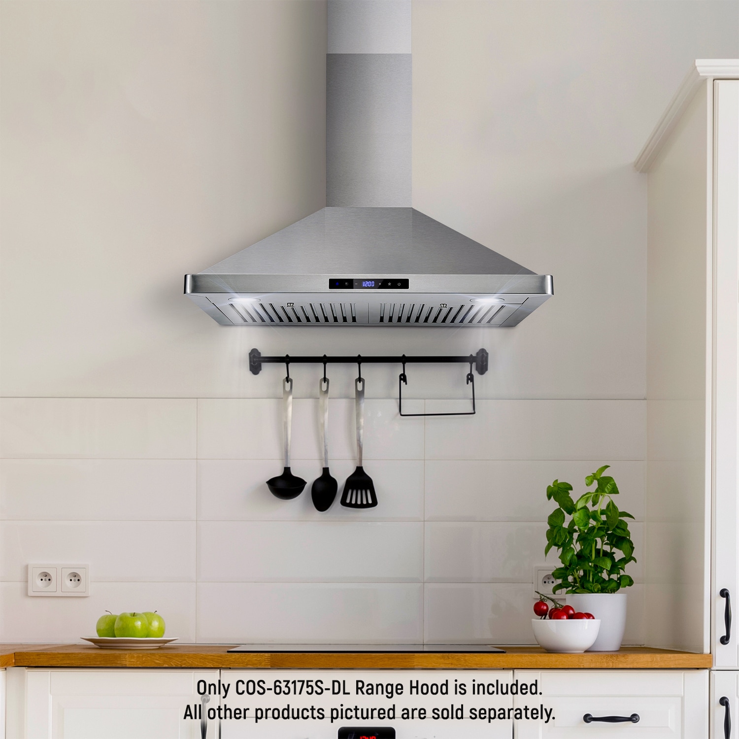 COSMO COS-QS75 30 in. Under Cabinet Range Hood with 500 CFM, Permanent  Filters, LED Lights, Convertible from Ducted to Ductless (Kit Not Included)  in