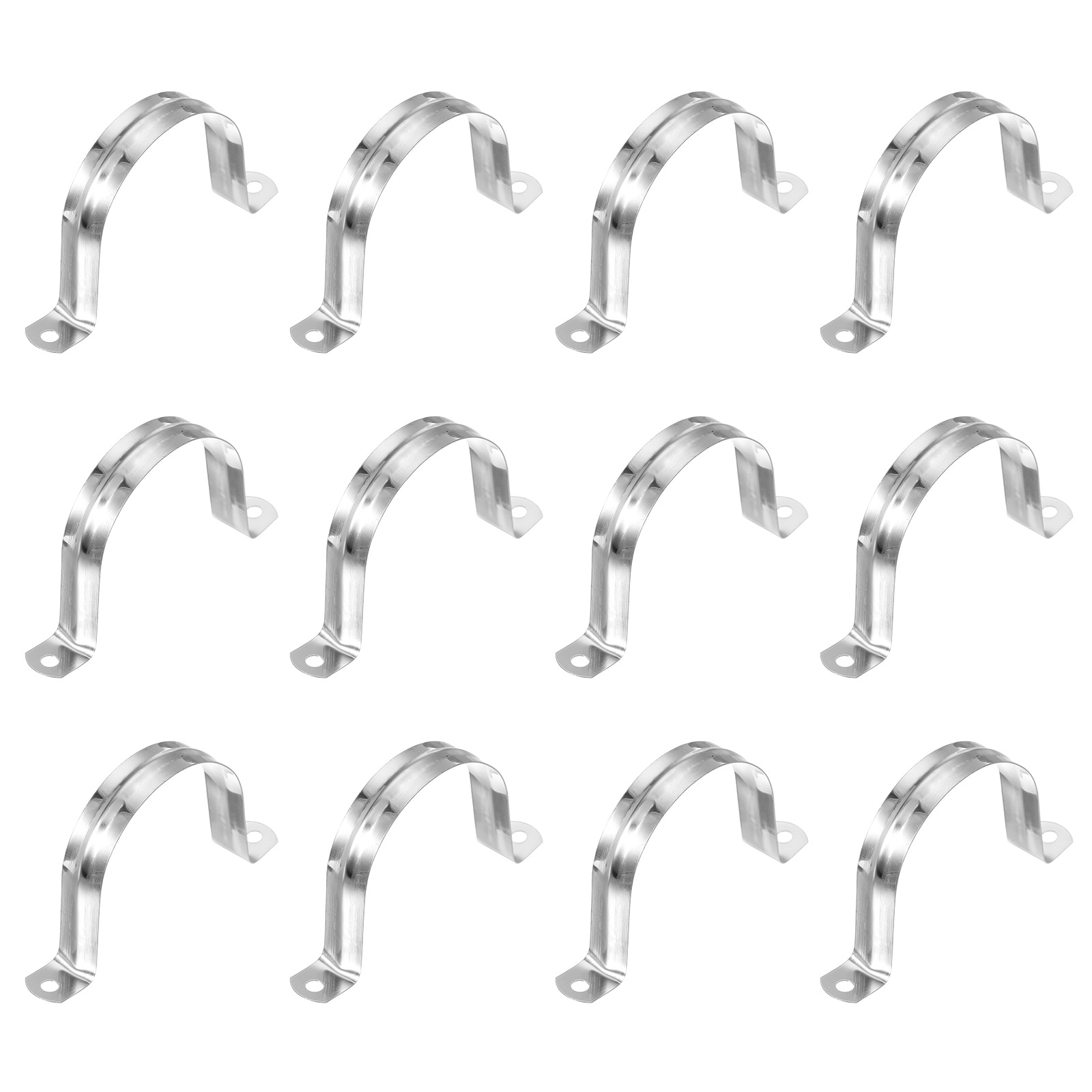 PATIKIL 2-3/4 Inch (70mm) Rigid Pipe Strap 12pcs 304 Stainless Steel Conduit Clamp 2 Hole U Bracket Pipe Clamp Tube Strap for Pipe Cable Wire Fixing #S26051100UX9048