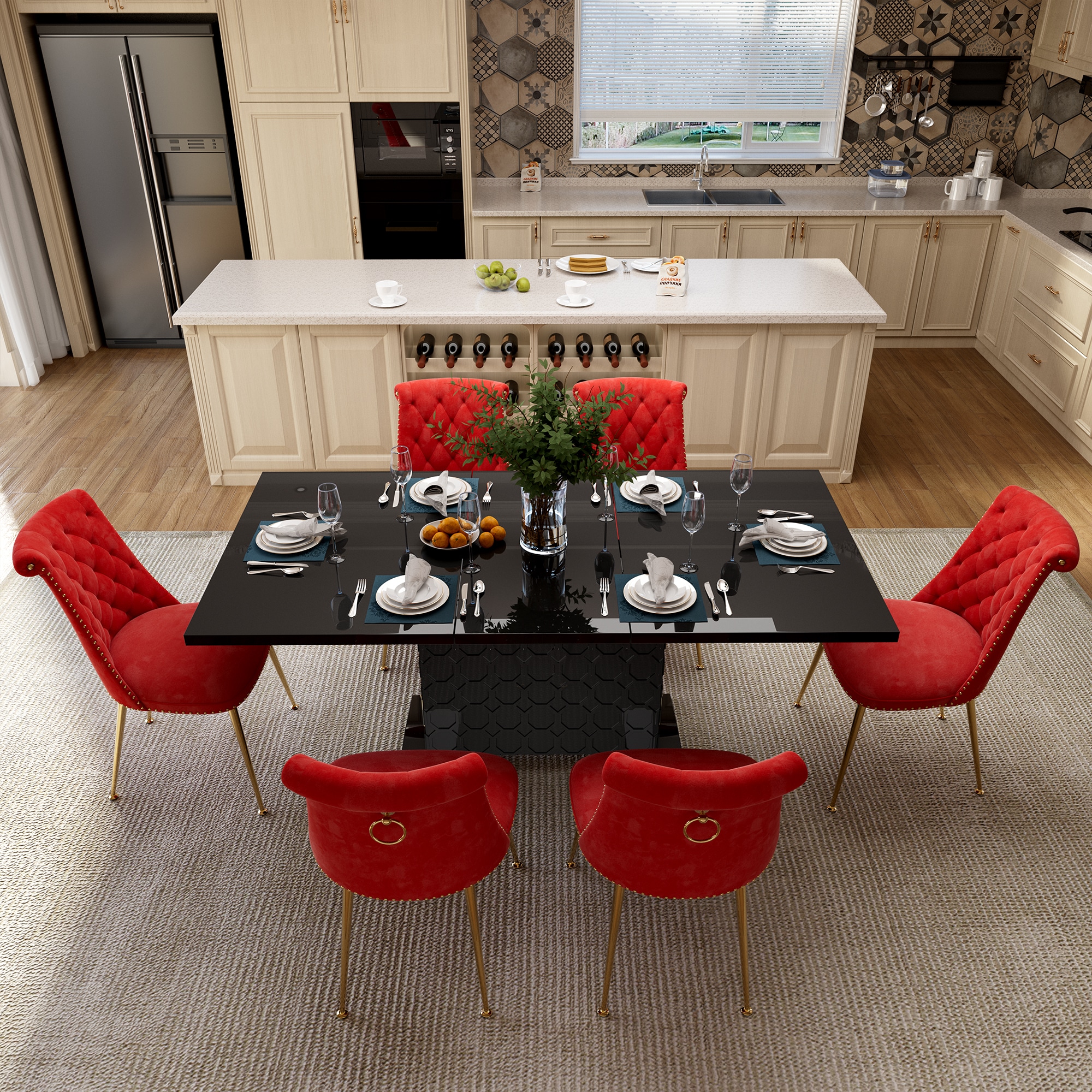 Clihome CL-ST1-BK703RD Dining-Sets - View #5