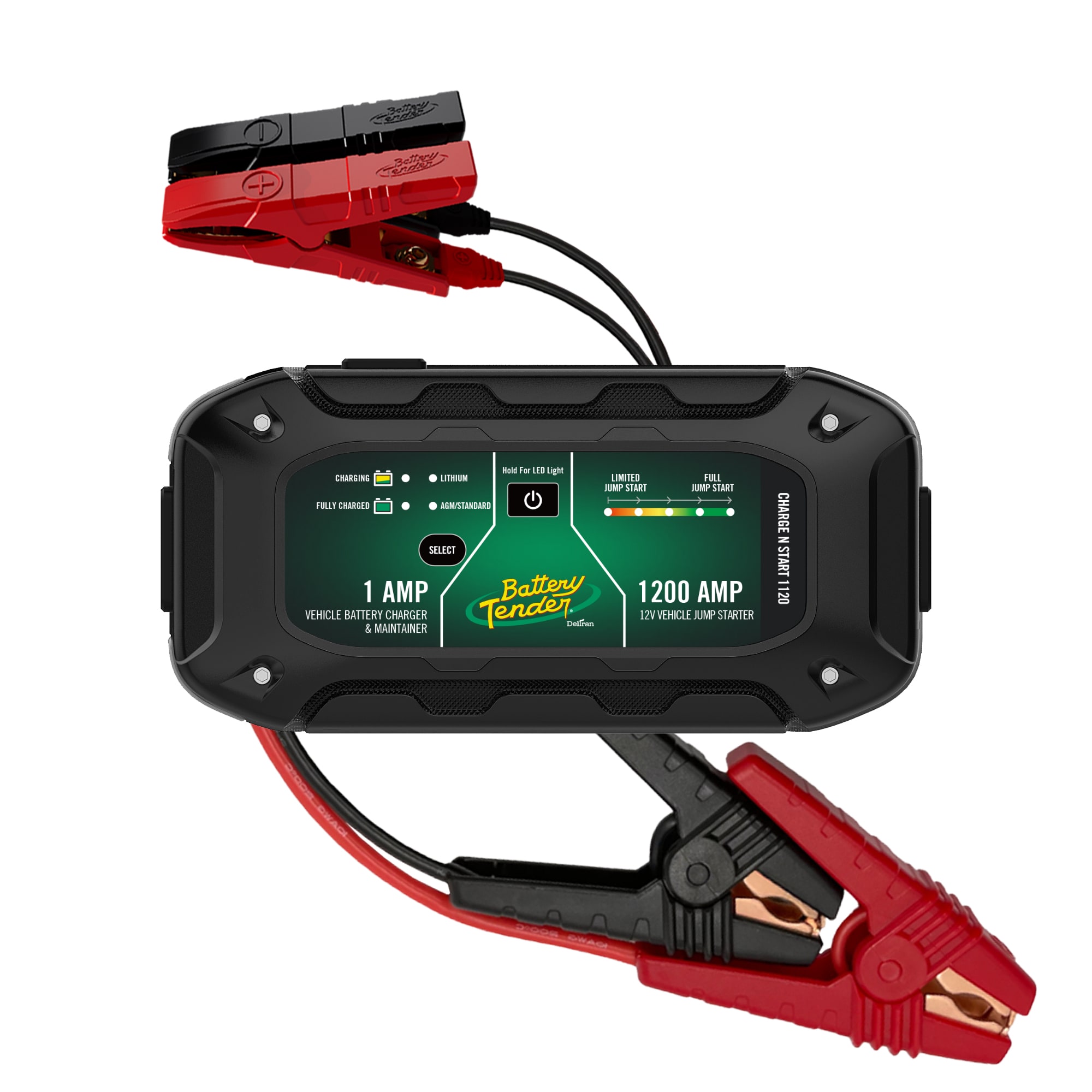 Battery Tender 030-7012-WH Charge N Start 1200 -Amp 12 -Volt Portable Car Battery Jump Starter Analog