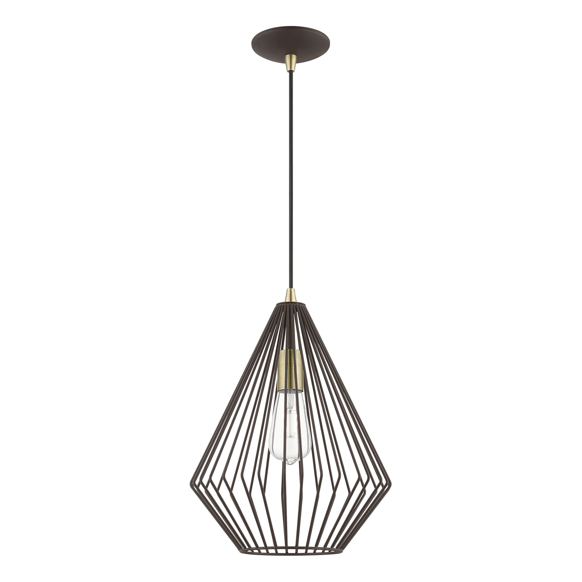 Linz Geometric Bronze & Antique Brass 1-Light Pendant