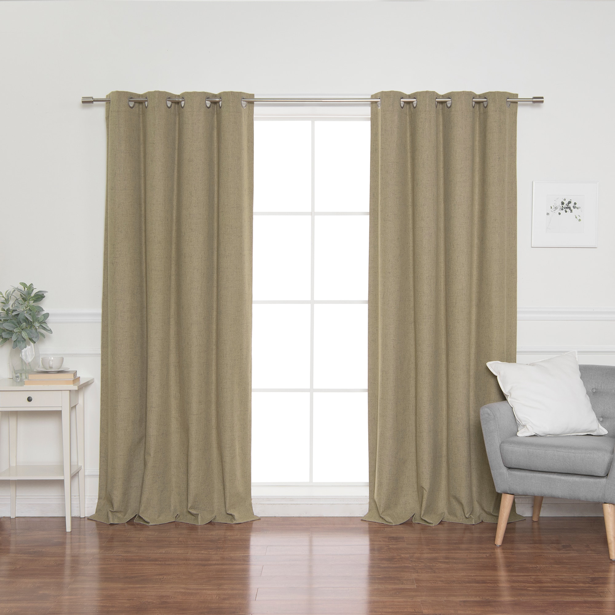 Best Home Fashion JC-01-GS-96-BROWN 96-Inches Brown Blackout Grommet Curtain panel pair