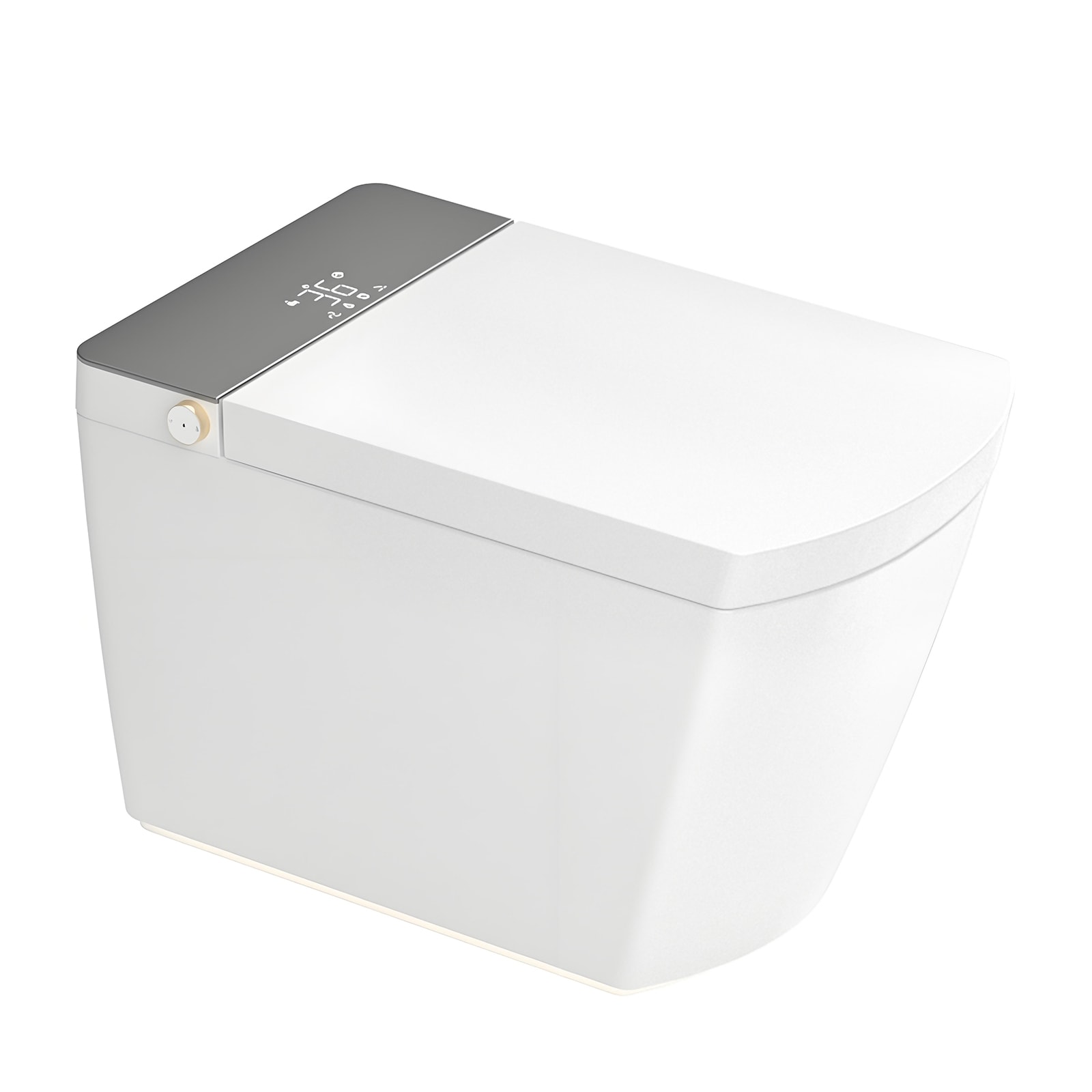 CASAINC Modern integrated Smart toilet White Elongated Chair height 12-in Rough-In 1.28 GPF Soft Close 1-piece Bidet Function Toilet
