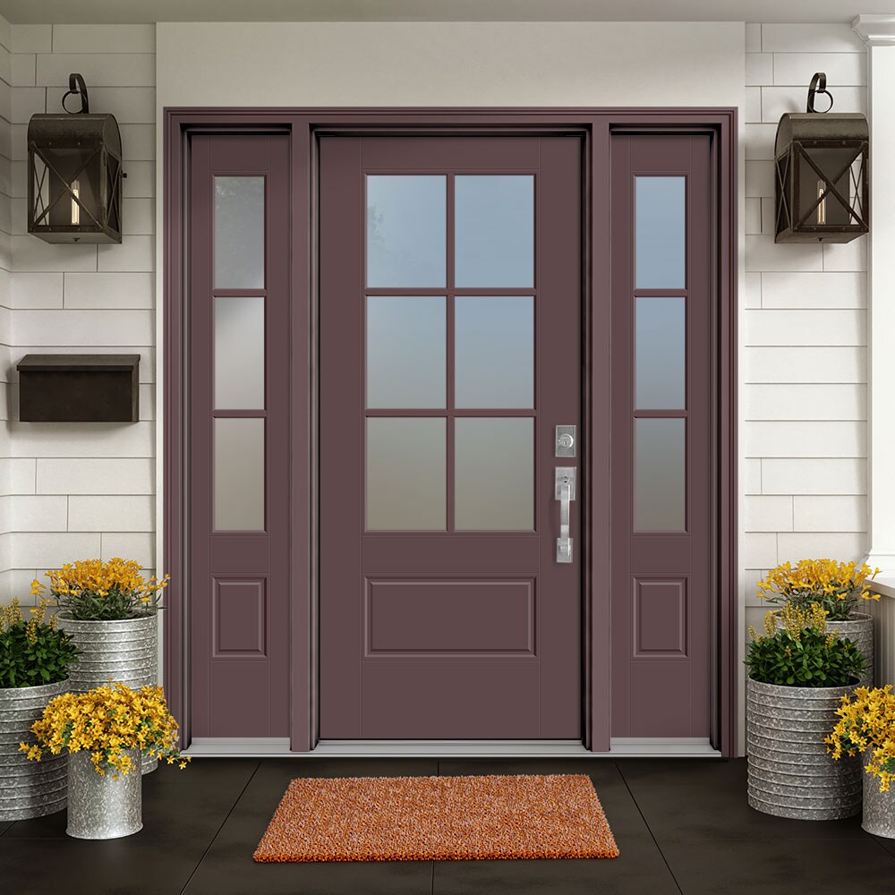 Masonite Performance Door System 64-in x 80-in Fiberglass 3/4 Lite Left ...