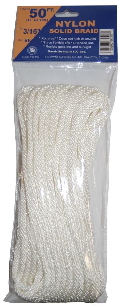 T.W. Evans Cordage 0.1875-in x 50-ft Braided Nylon Rope (By-the-Roll)