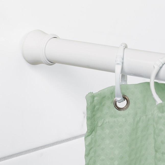 Zenna Home 26-in to 40-in White Tension Single Straight Shower Rod Zenna Home 26-in to 40-in White Tension Single Straight Shower Rod
