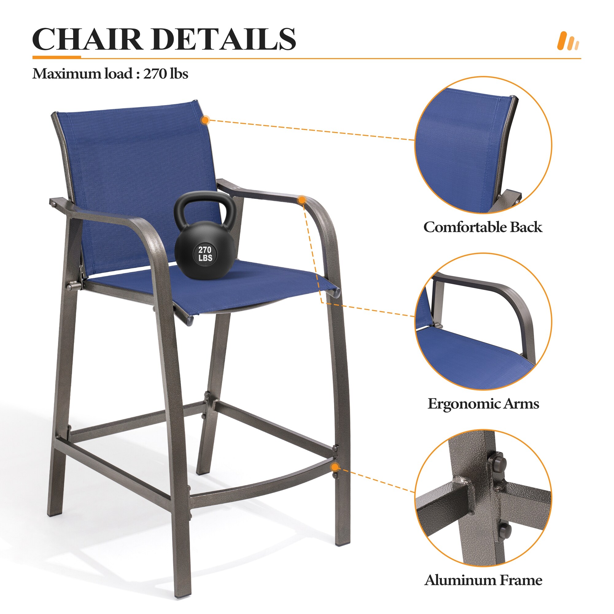 Crestlive Products CL-ST001NAV-2SET Patio-Chairs - View #4
