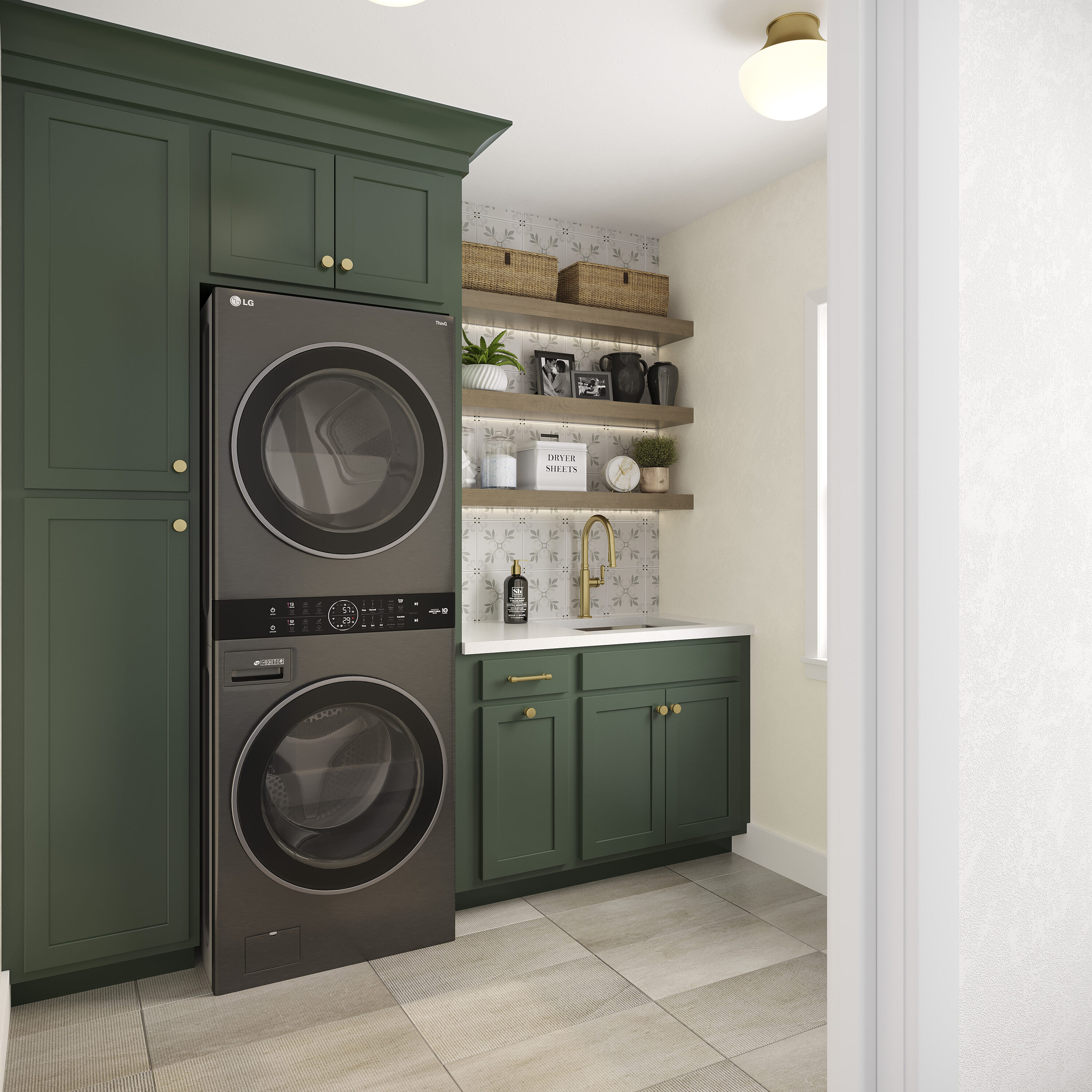 Shenandoah Breckenridge POL Painted Sage Laundry Room