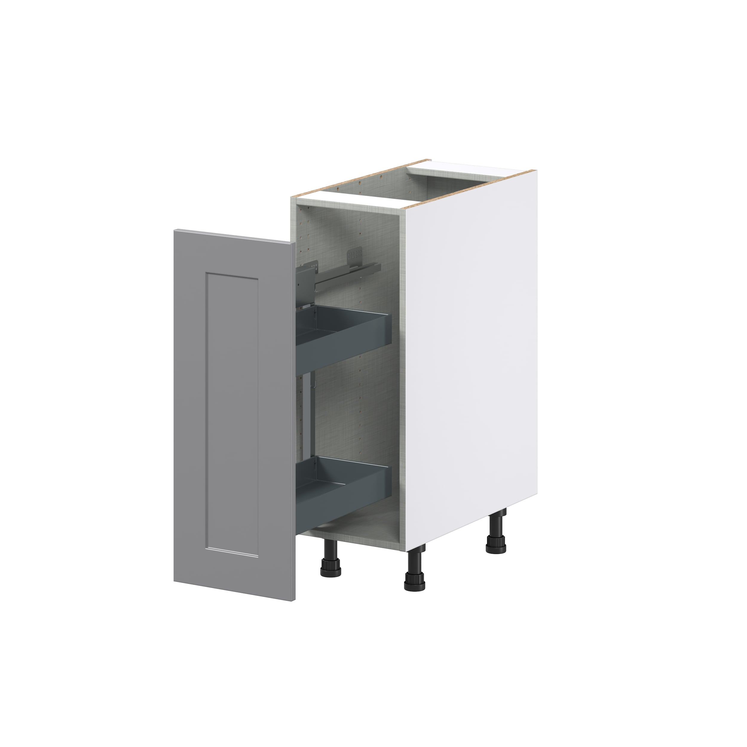 Hugo&Borg Beaumont 15-in W x 34.5-in H x 25-in D Slate Gray 1-Drawer Pull-out Cabinet Base Fully Assembled Cabinet (Recessed Panel Style)