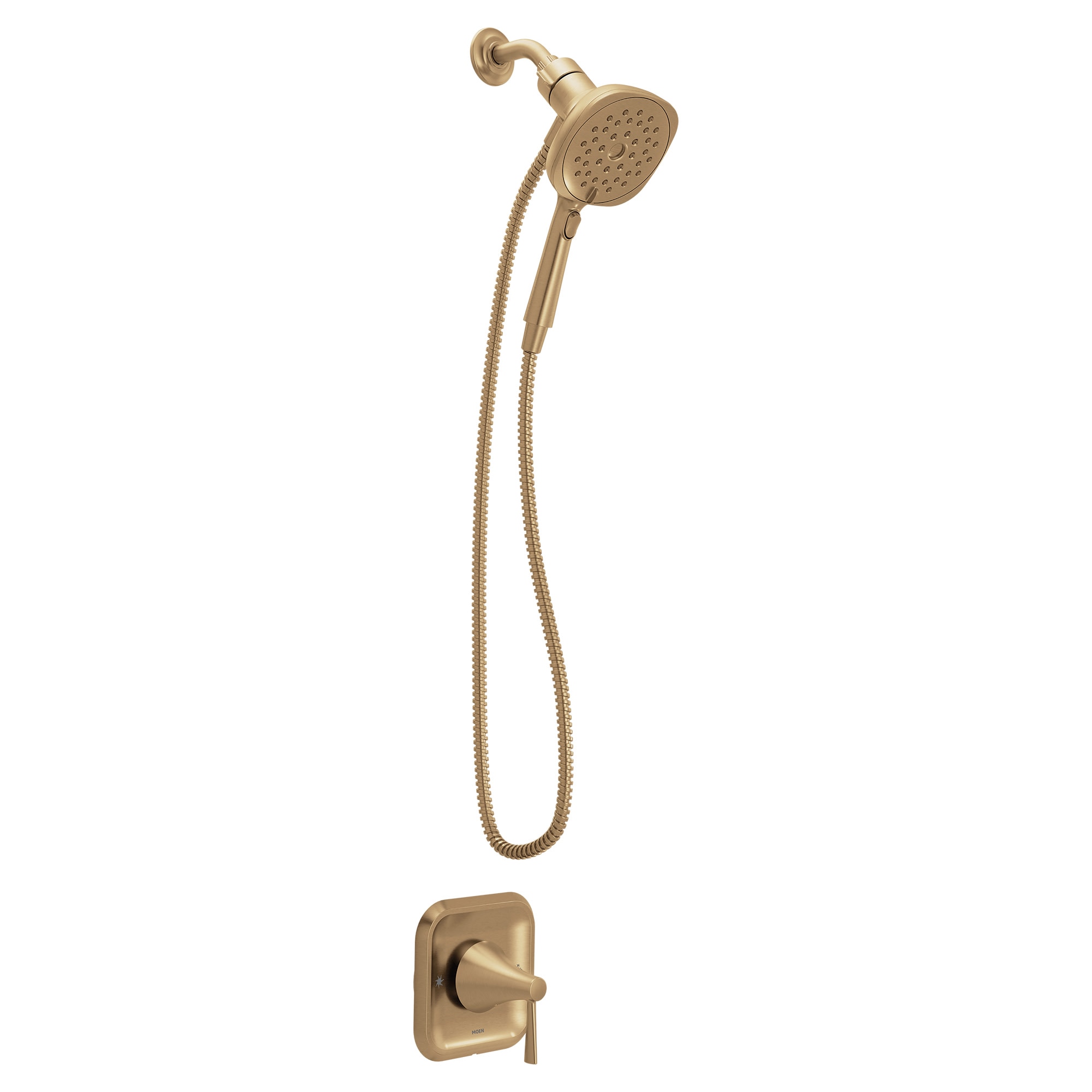Moen 82023BZG Ronan Bronzed Gold 1-handle Handheld 4.31-in Square Shower Faucet with Valve