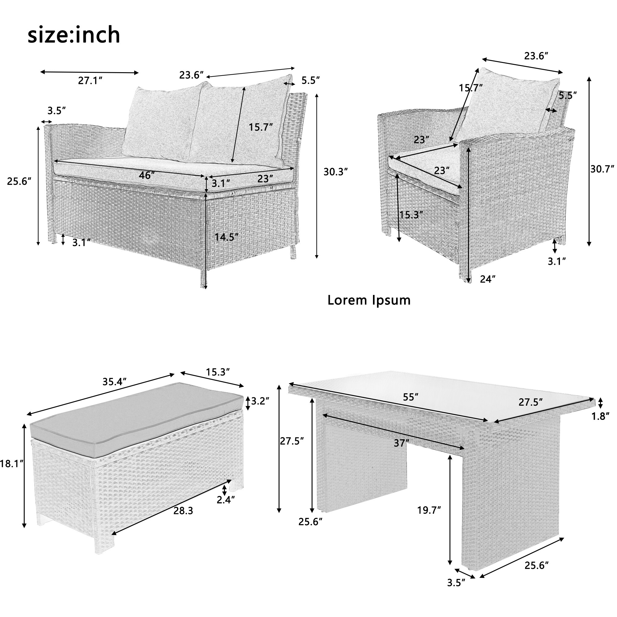 Forclover ALW50-15 Patio-Conversation-Sets - View #11