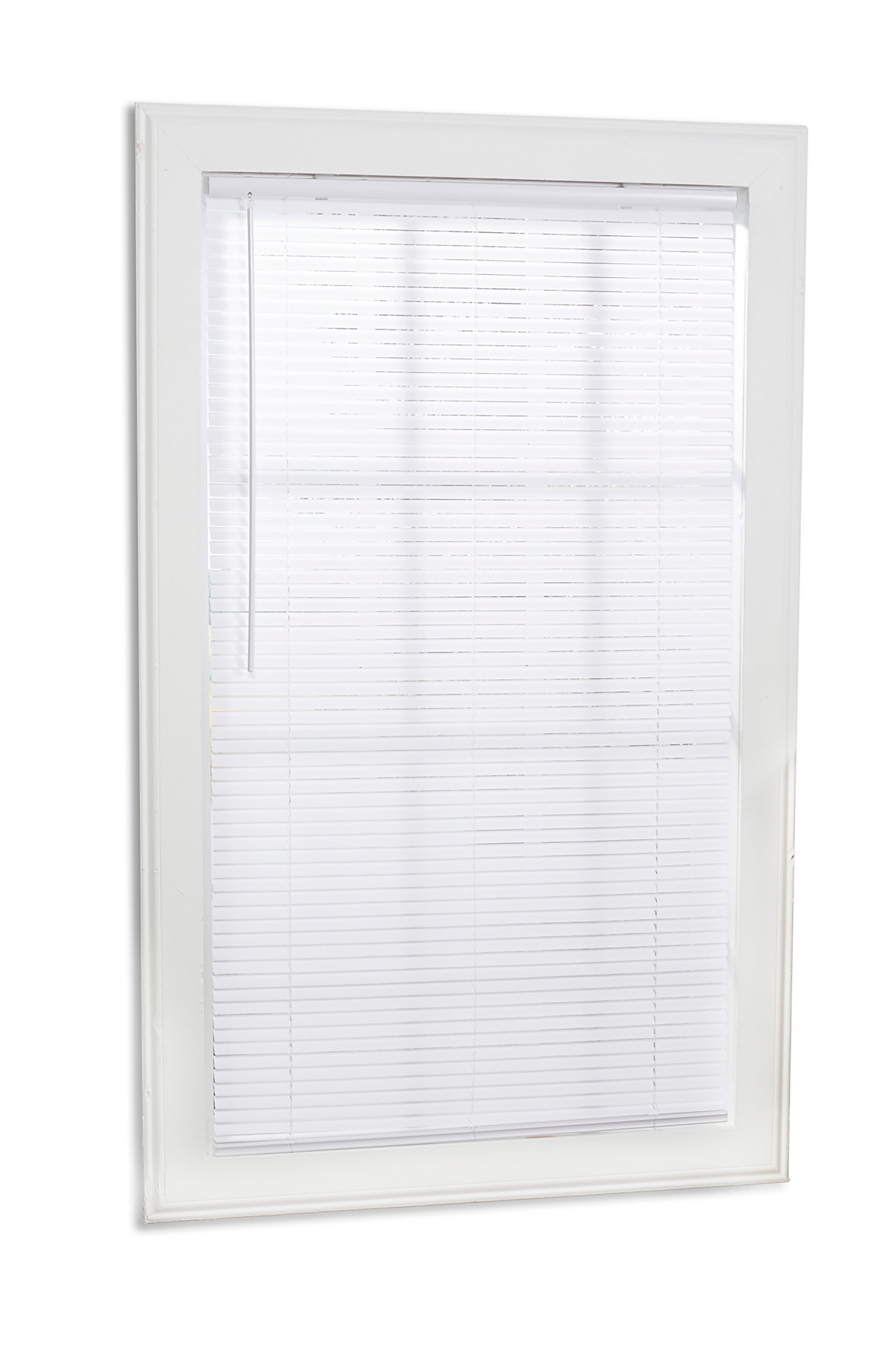 Project Source Light Filtering 1-in Slat Width 23-in x 64-in Cordless White Vinyl Light Filtering Mini-blinds