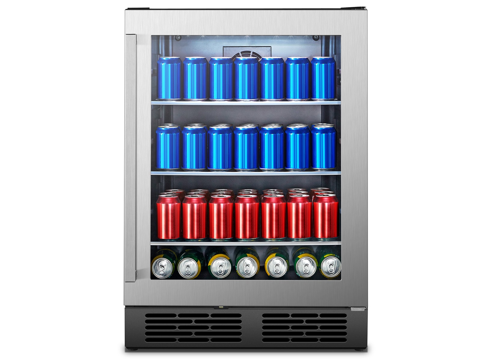 Hisense 23.43-in W 140-Can Capacity Stainless Steel Built-In/Freestanding  Beverage Refrigerator with Glass Door