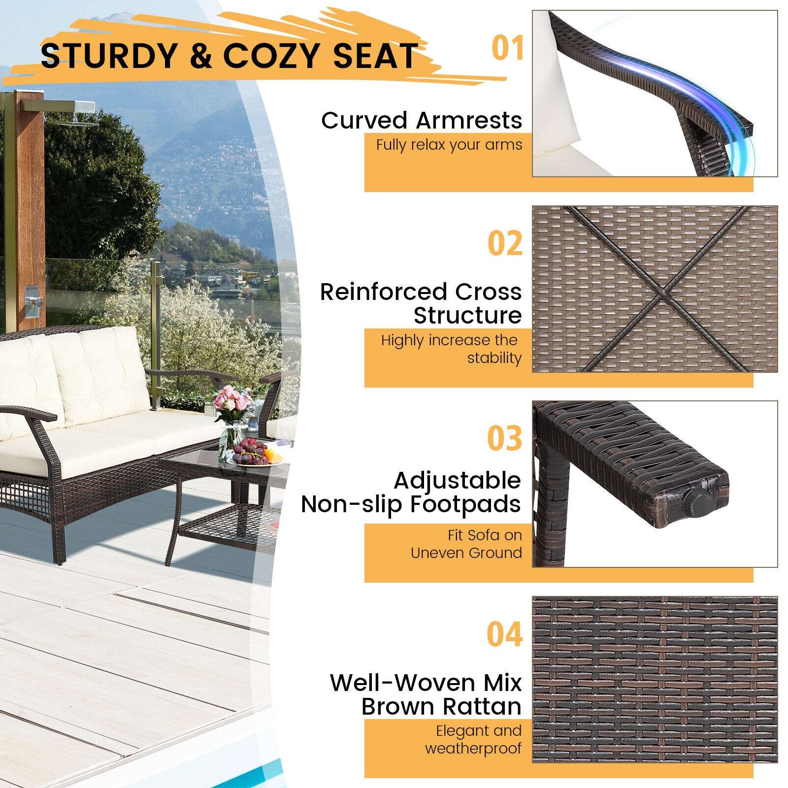 Clihome CWCH-HW69AD353+ Patio-Conversation-Sets - View #8