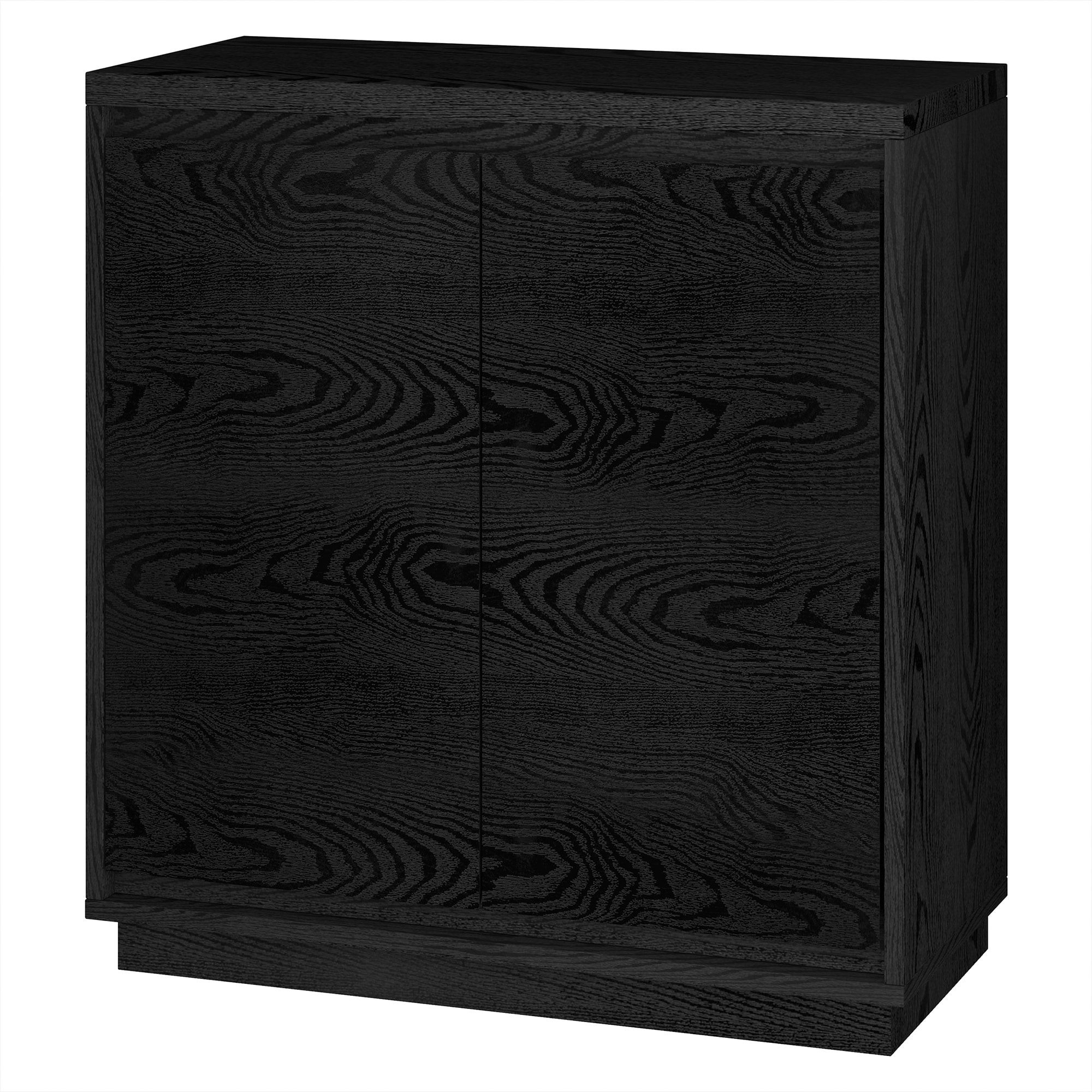 Black Grain MDF Rectangular Accent Cabinet with Adjustable Shelving