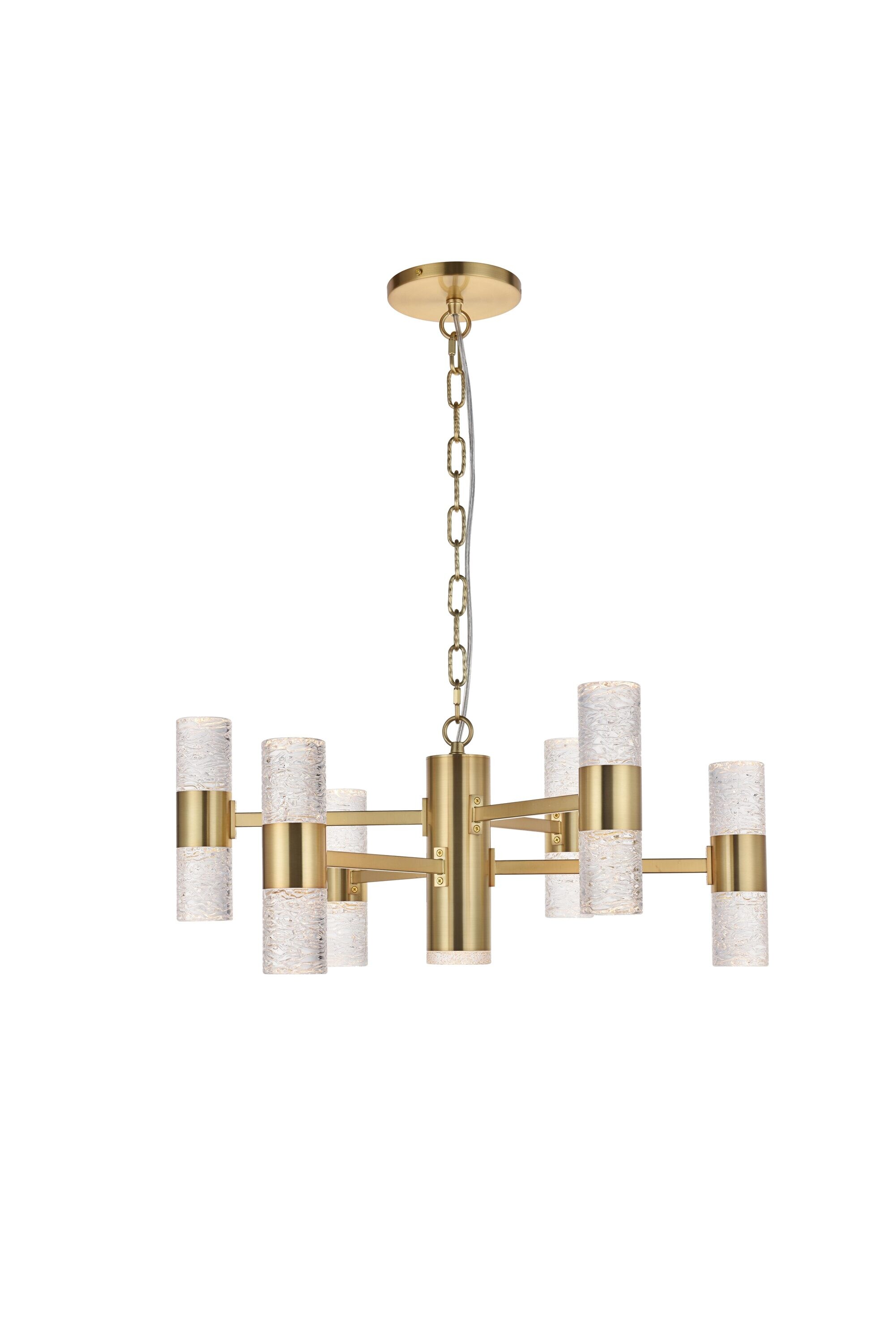 Modern Gold and Clear Glass LED Pendant Light Fixture