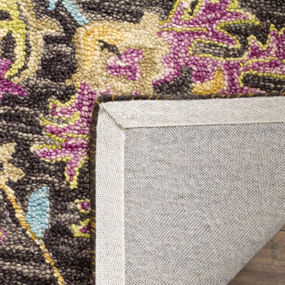 Country Casual Floral Hand-Tufted Round Wool Rug, Multicolor 6'