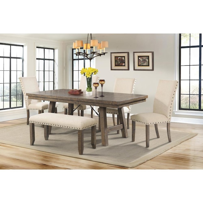 Picket House Furnishings Dex Smokey, Rectangle Dining Table Set With Bench