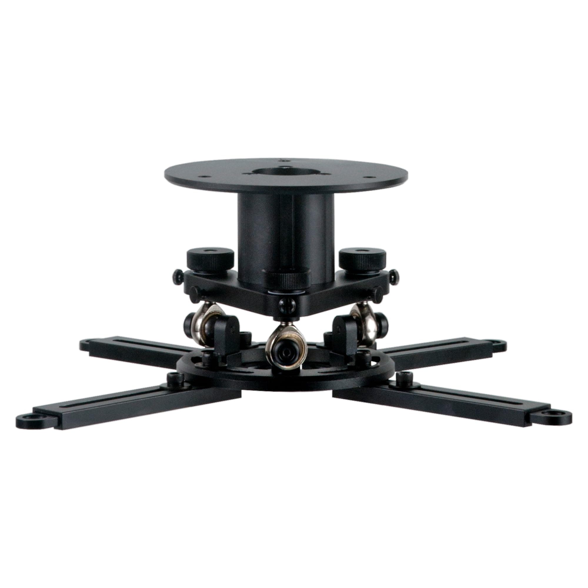 Afoxsos  Low Profile Projector Ceiling Mount 12cm Height Aluminum Alloy 360 Degree Rotation Plus Minus 10 Degree Tilt Universal Fits 1 to 4 Hole