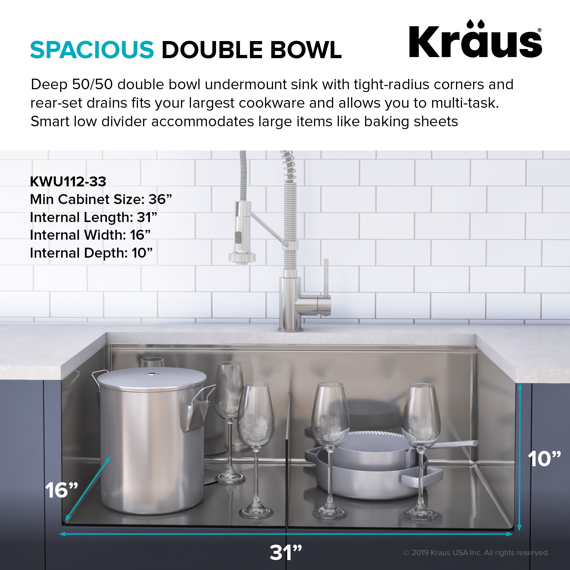 Kraus KWU112-33-100-75MB Kitchen-Sinks - View #4