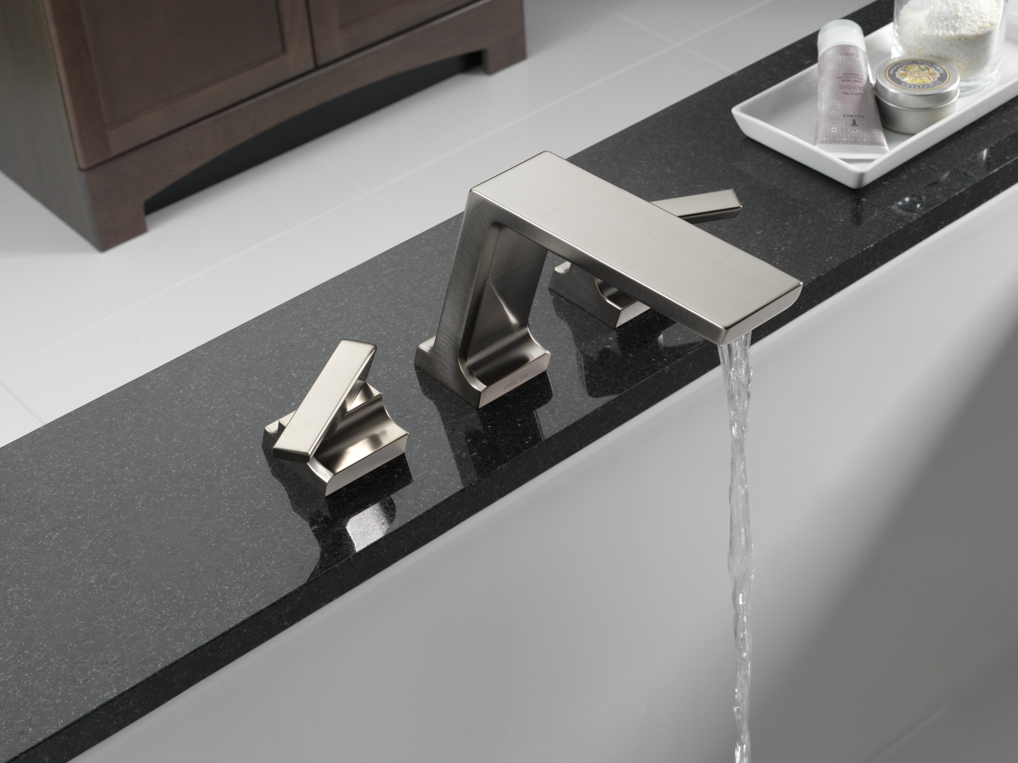 Sleek Stainless Steel 7" Modern Widespread Deck Mounted Faucet