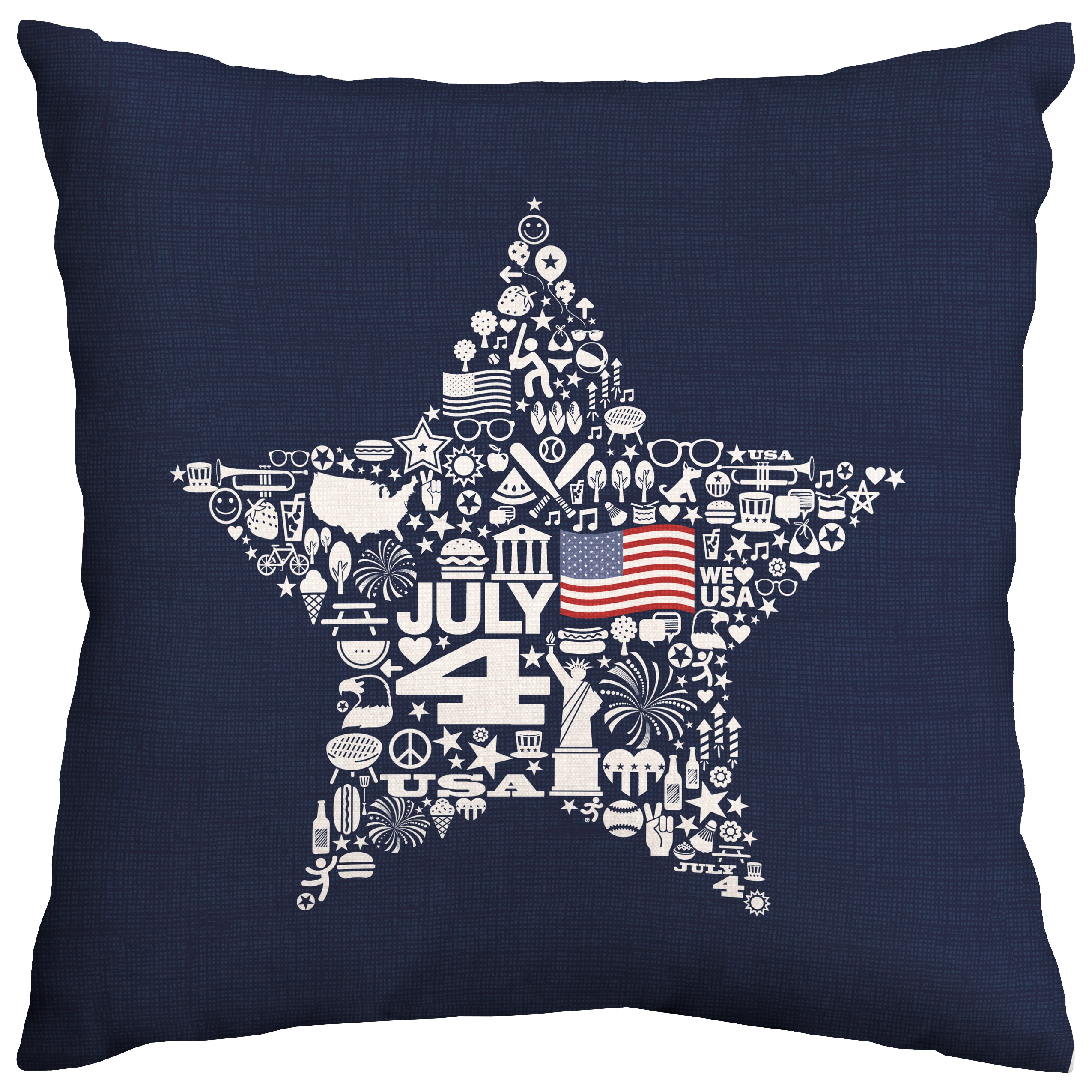 Graphic Print Stars Square Patriotic Throw Pillow HQ21664B 9C5 at Lowes