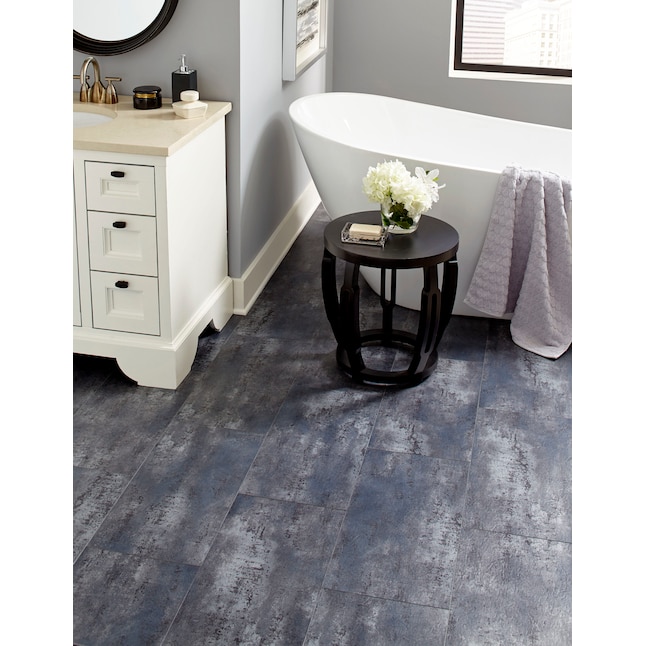 Nouveax (Sample) Sapphire Vinyl Tile Sample - Waterproof, Skid Resistant, Commercial/Residential, Blue Stone Look Nouveax (Sample) Sapphire Vinyl Tile Sample - Waterproof, Skid Resistant, Commercial/Residential, Blue Stone Look