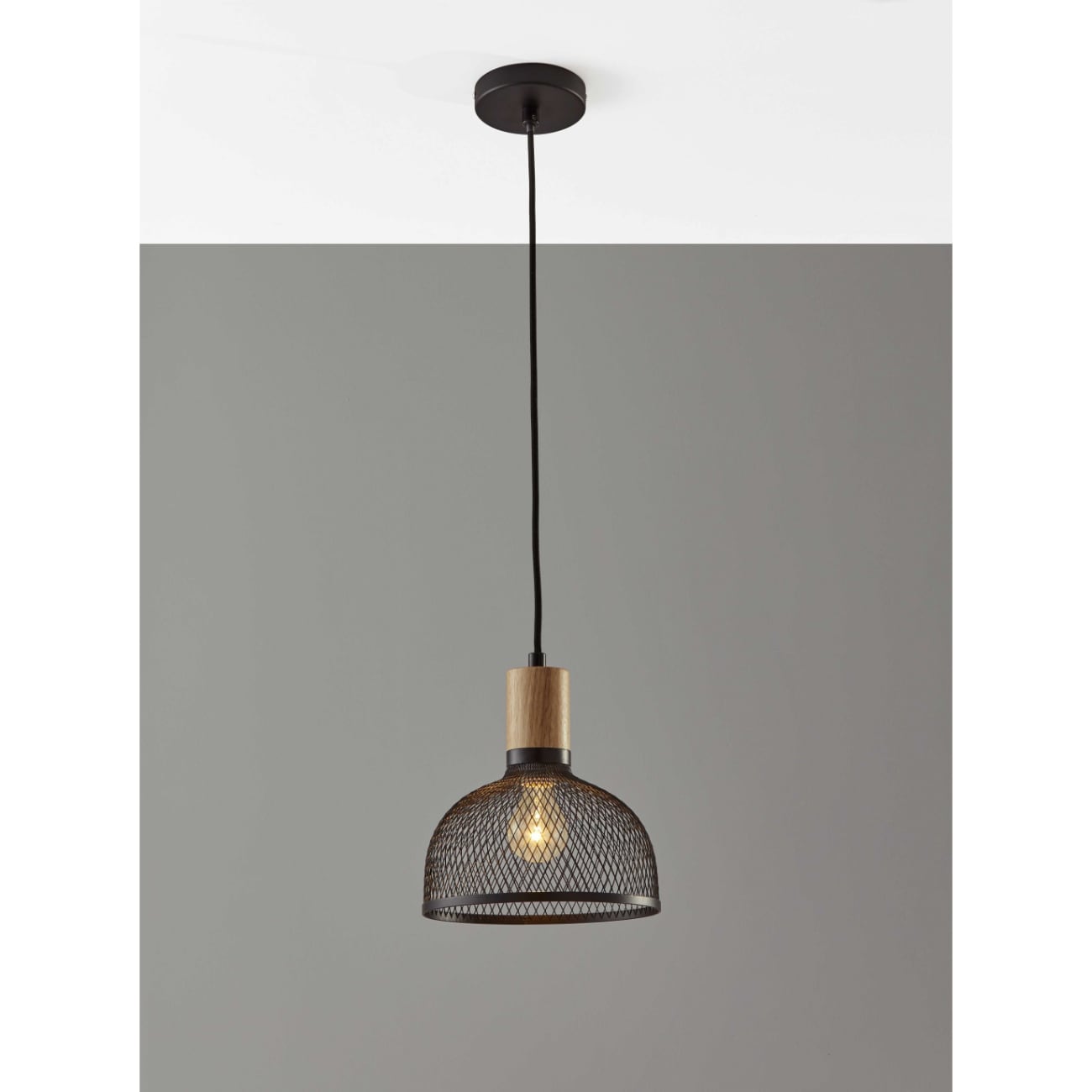 HomeRoots 4000372793 Matte Black Industrial Dome Mini Hanging Pendant light
