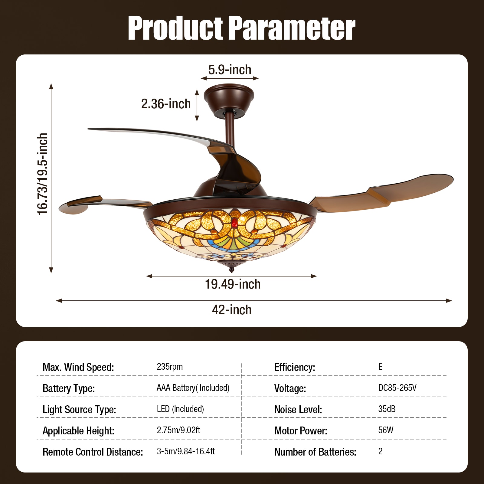Oukaning HG-HCX7016-871US Ceiling-Fans - View #6