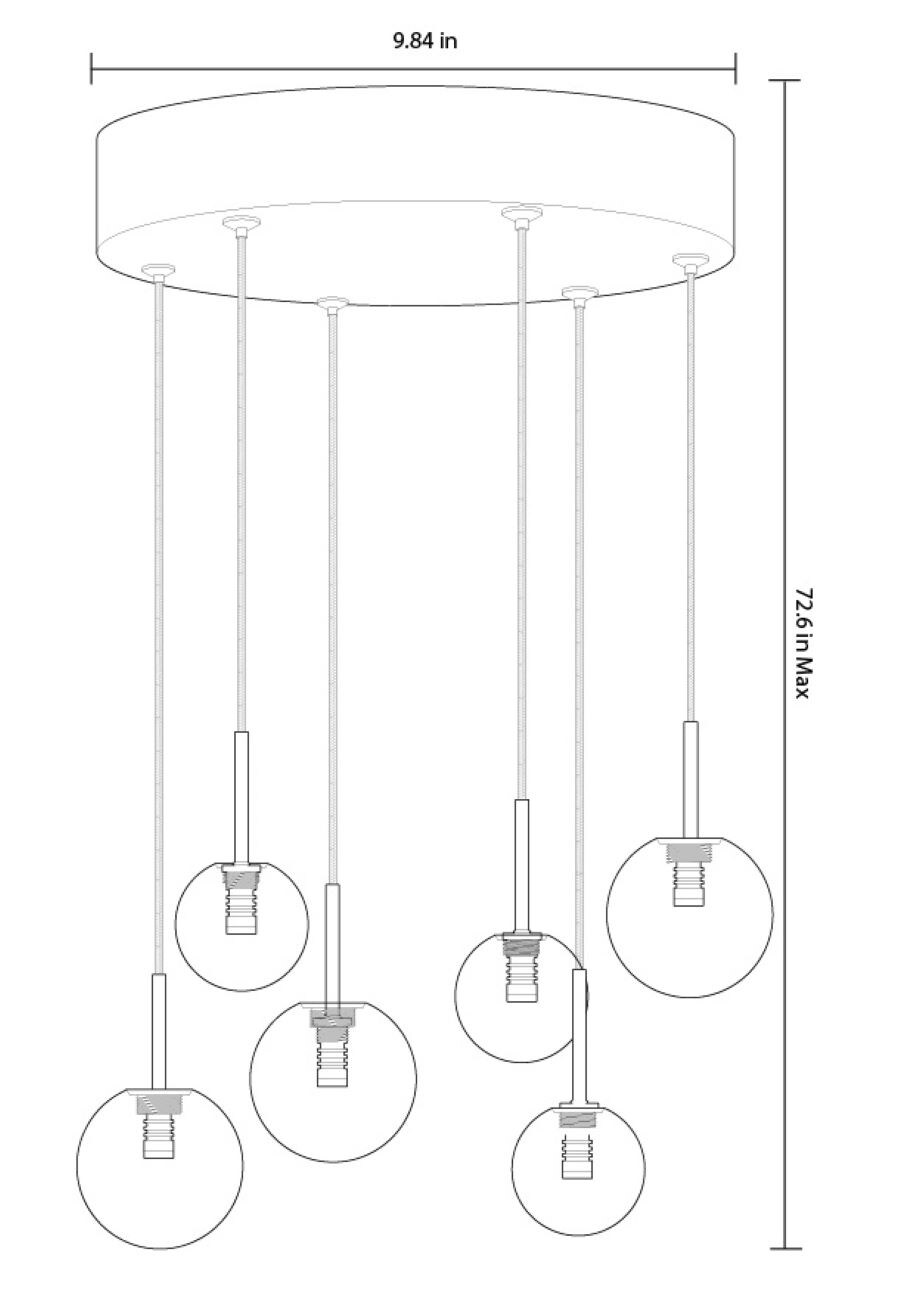 scott living 6 light led pendant