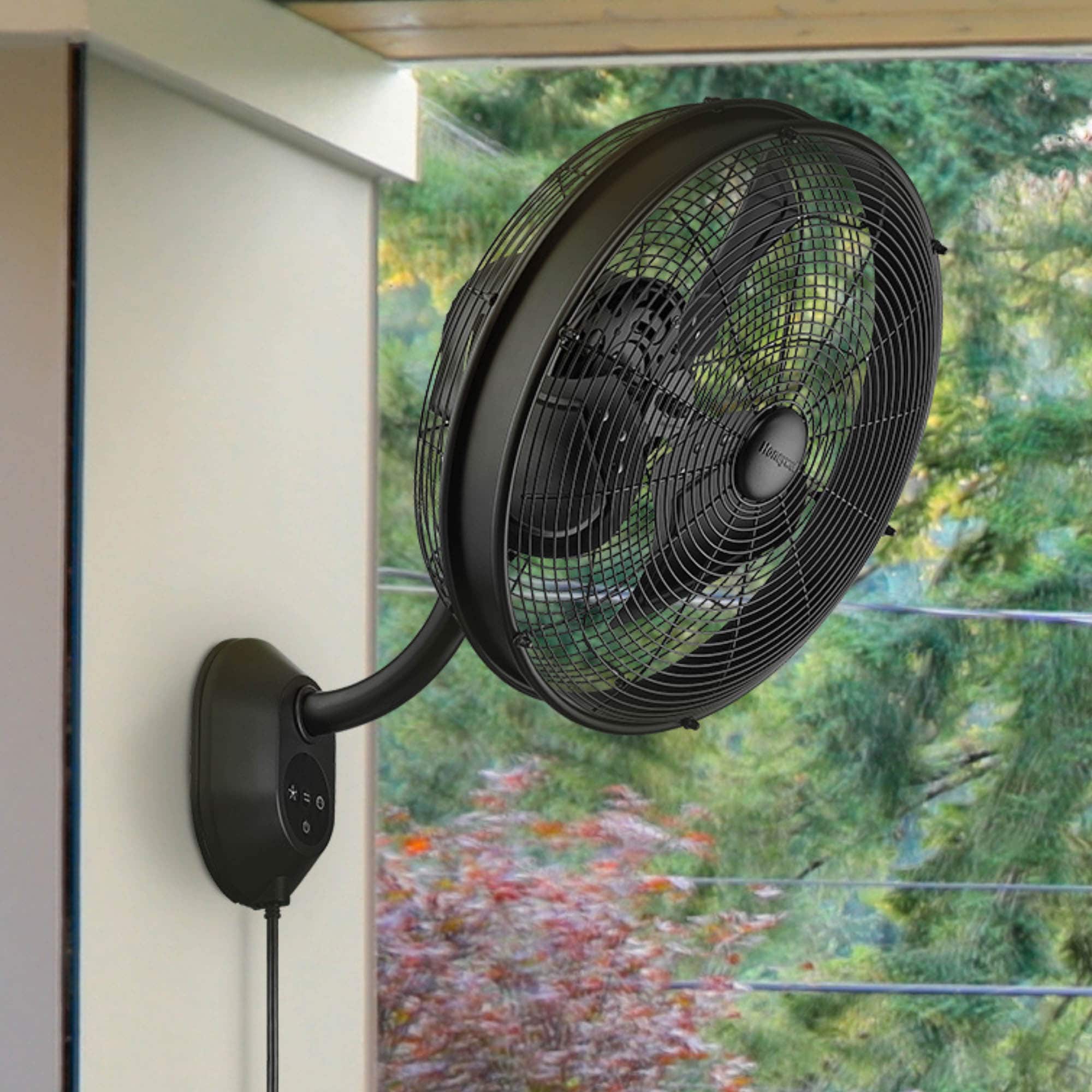 Honeywell 18-Inches Oscillation Indoor or Outdoor Black Wall Mounted Fan #51919-26