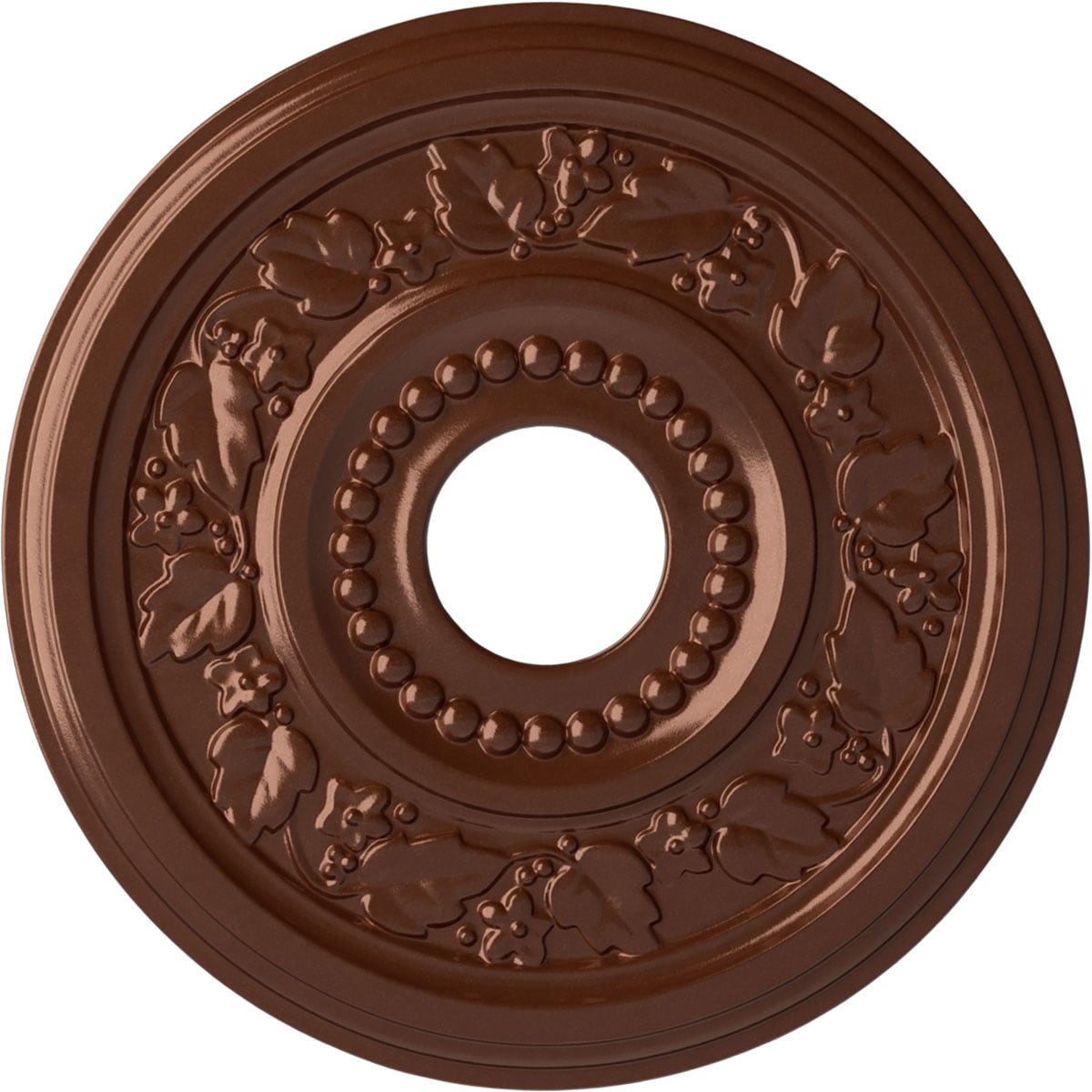 Ekena Millwork CM16GNCPS Genevieve 16.125-in W x 16.125-in L Painted Copper Penny Polyurethane Whole Ceiling Medallion