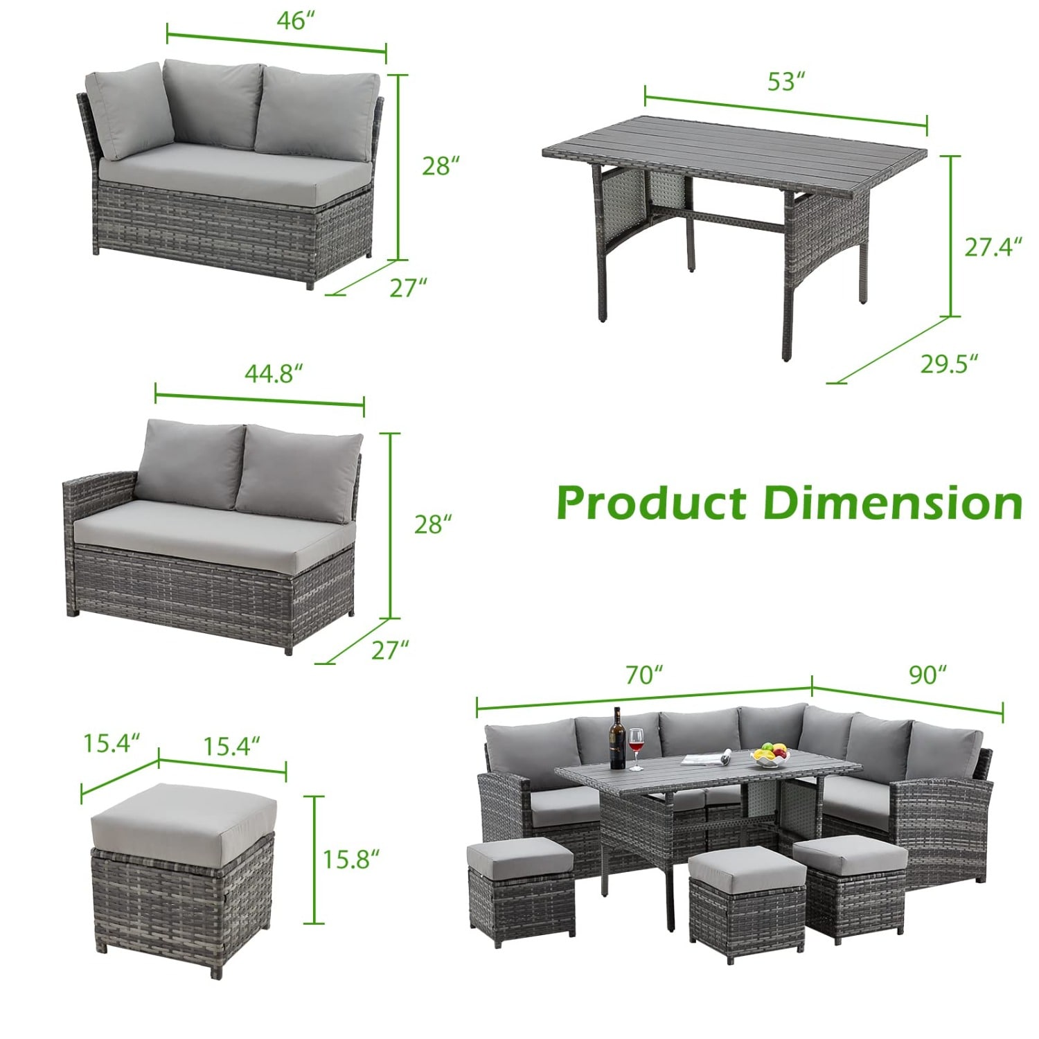 AECOJOY 16076GR-LS01 Patio-Sofas-Daybeds - View #7